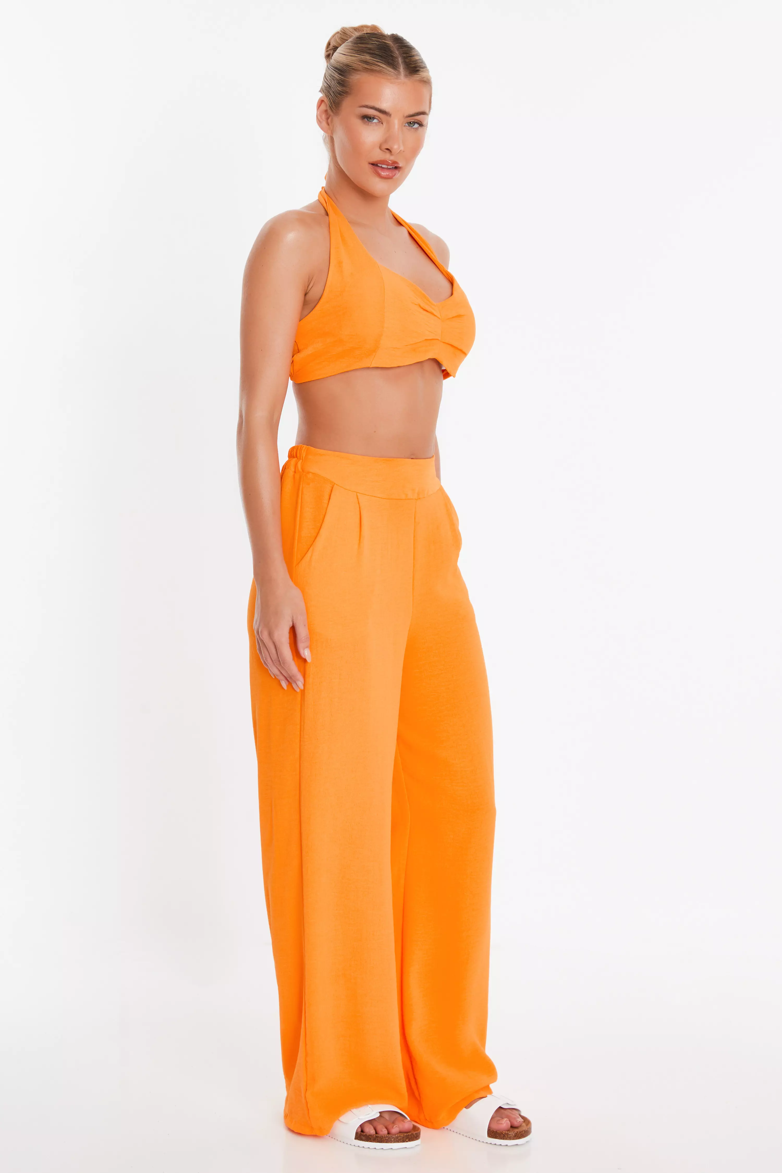 Orange Wide Leg Trousers