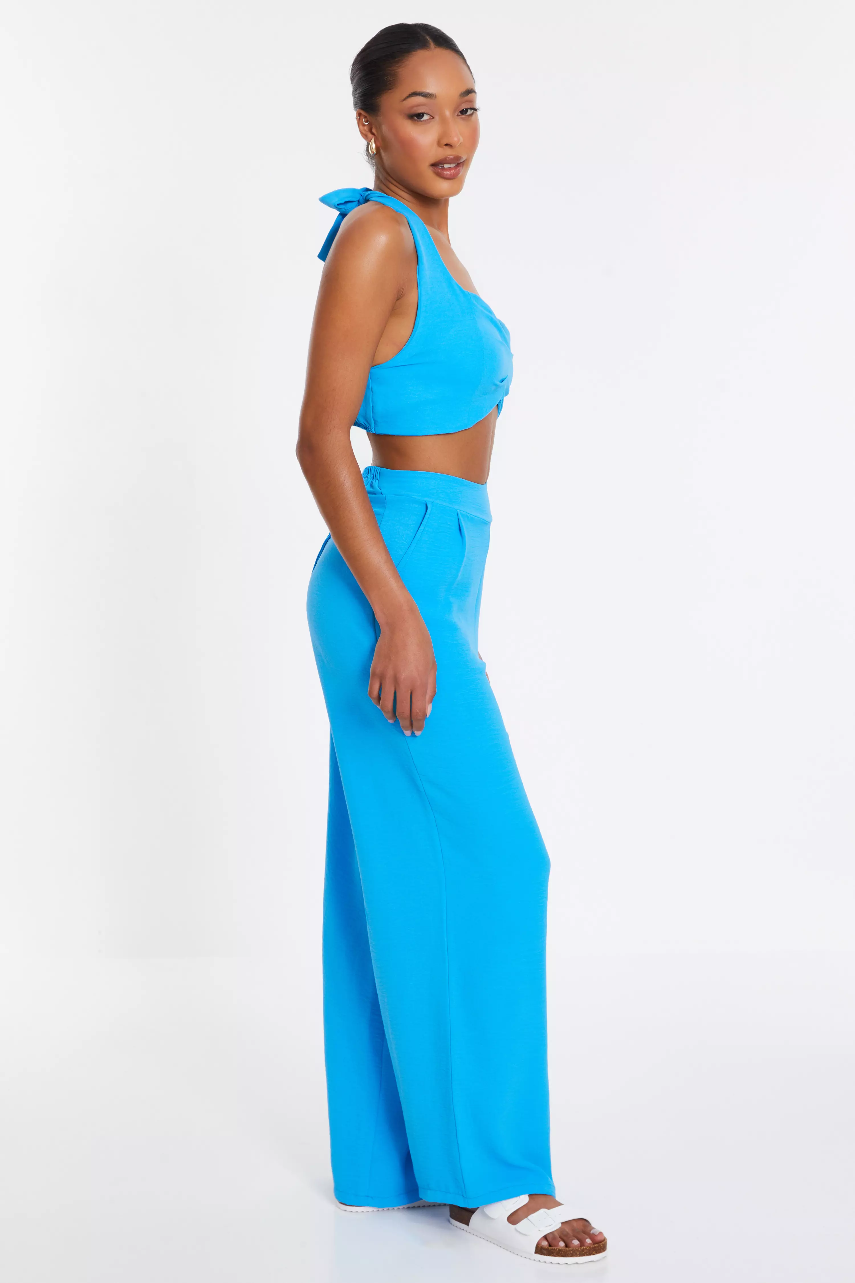 Turquoise Halter Neck Crop Top