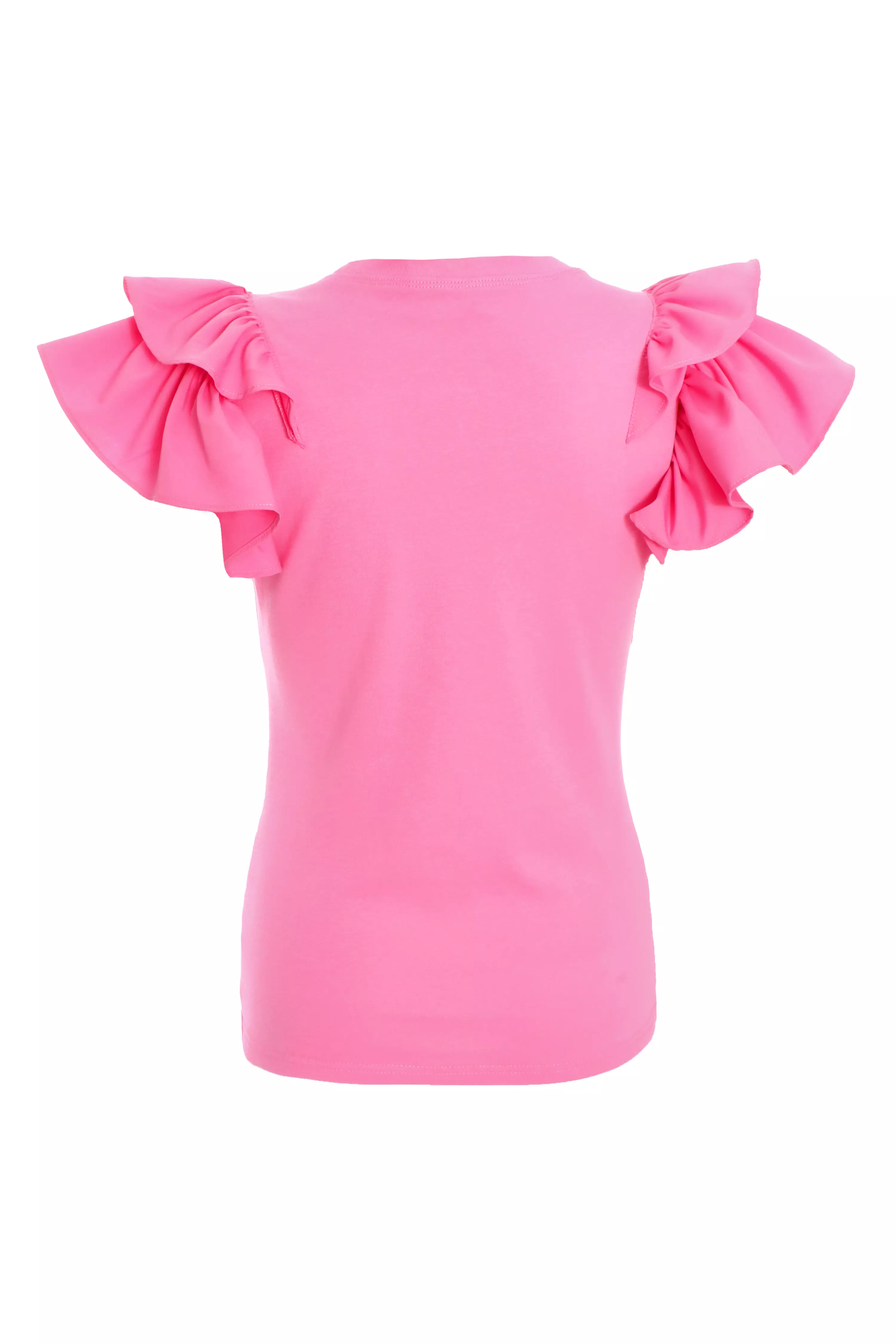 Pink Double Frill Sleeve Top