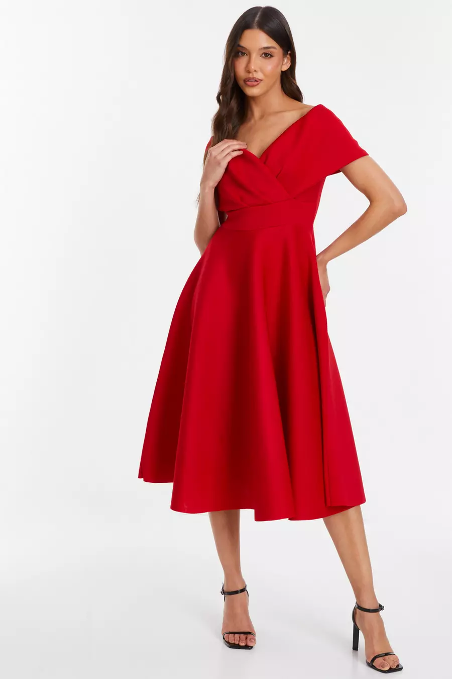 Red bardot summer dress sale