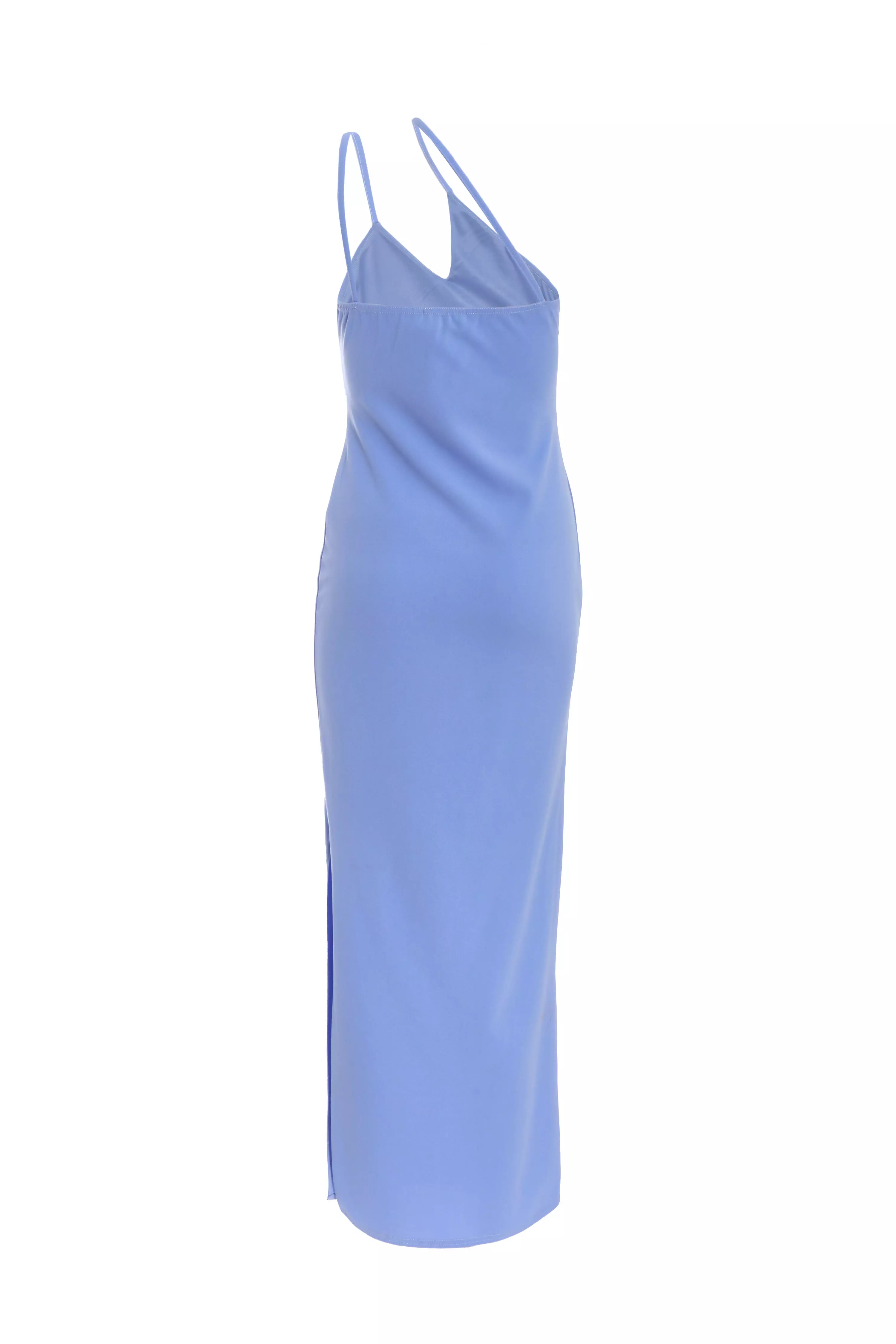 Blue Cut Out One Shoulder Midaxi Dress