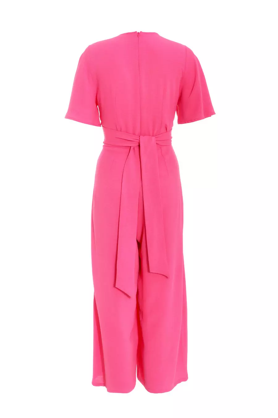 Pink Wrap Front Culotte Jumpsuit QUIZ Clothing