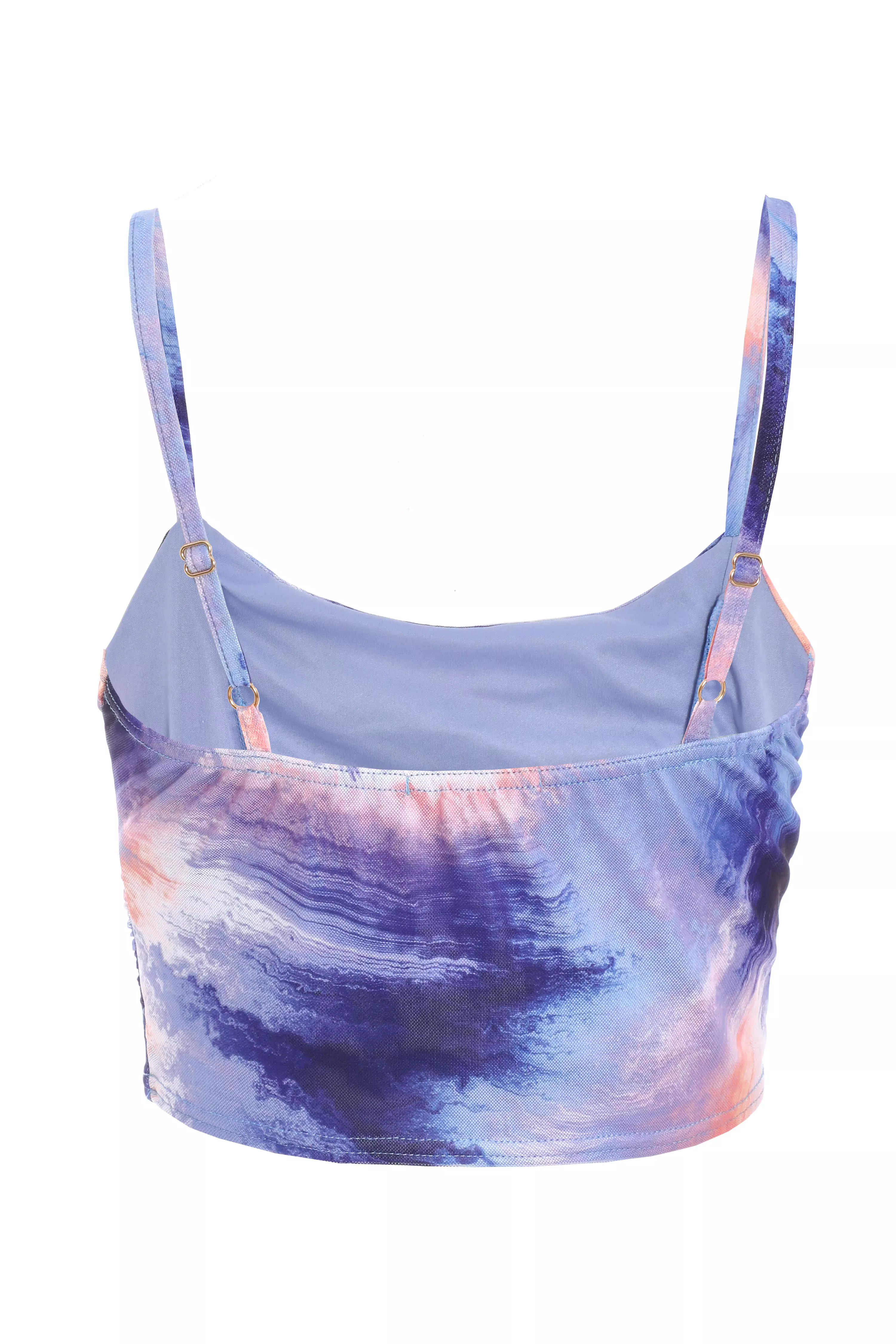 Purple Mesh Tie Dye Top