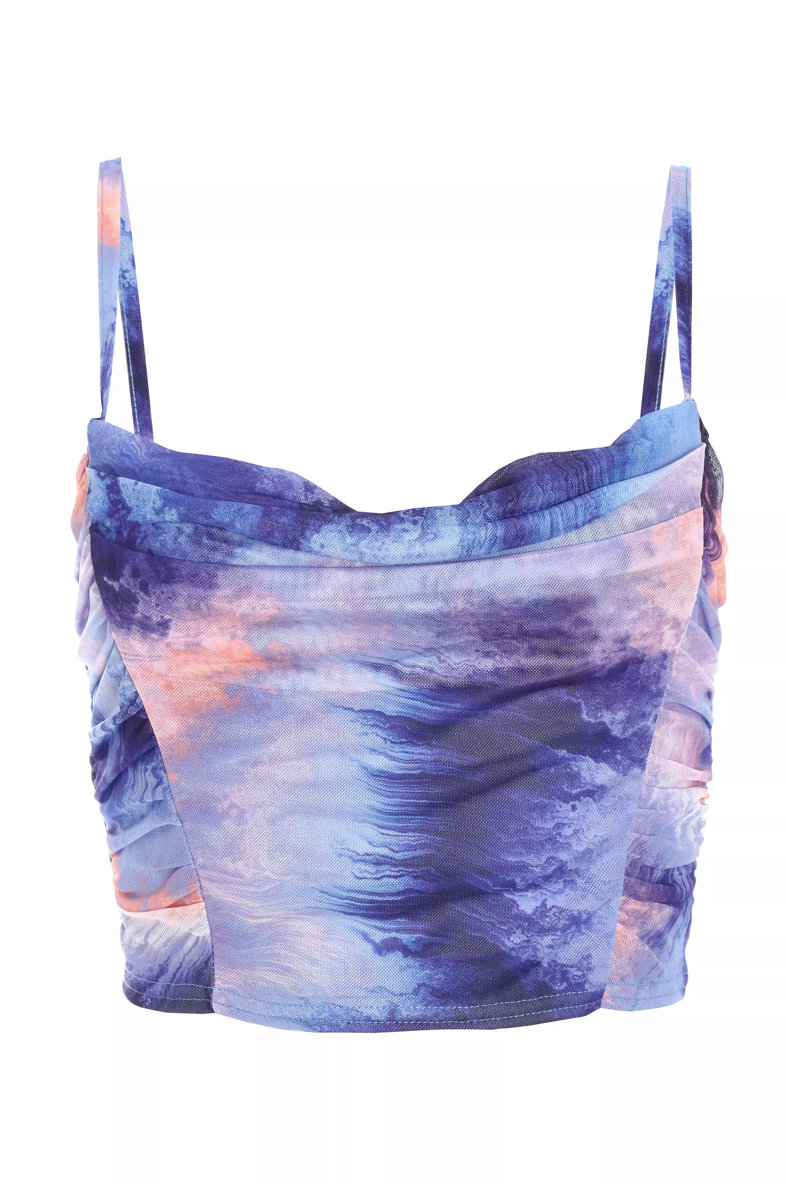 Purple Mesh Tie Dye Top