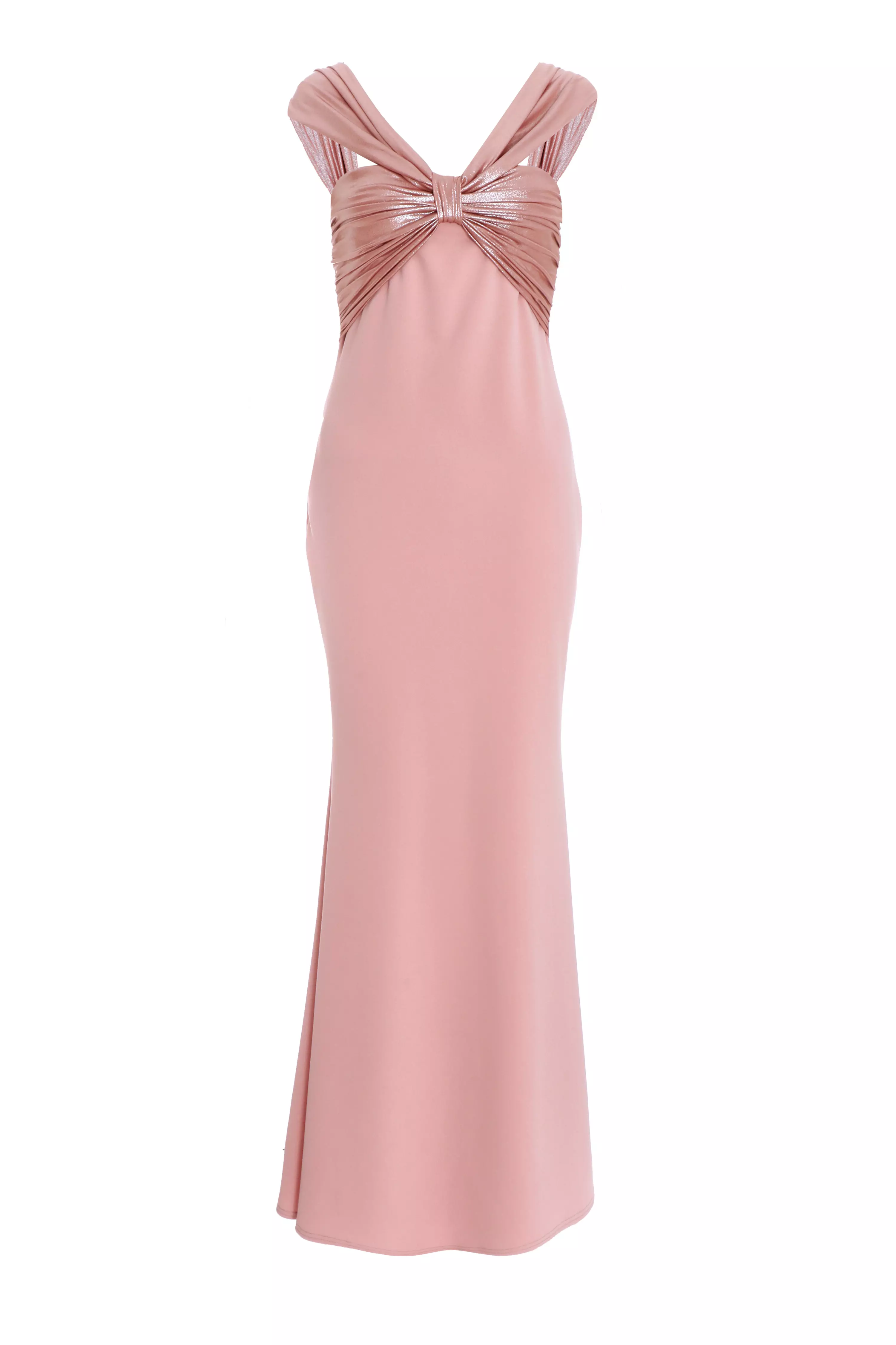 Pink Knot Front Maxi Dress