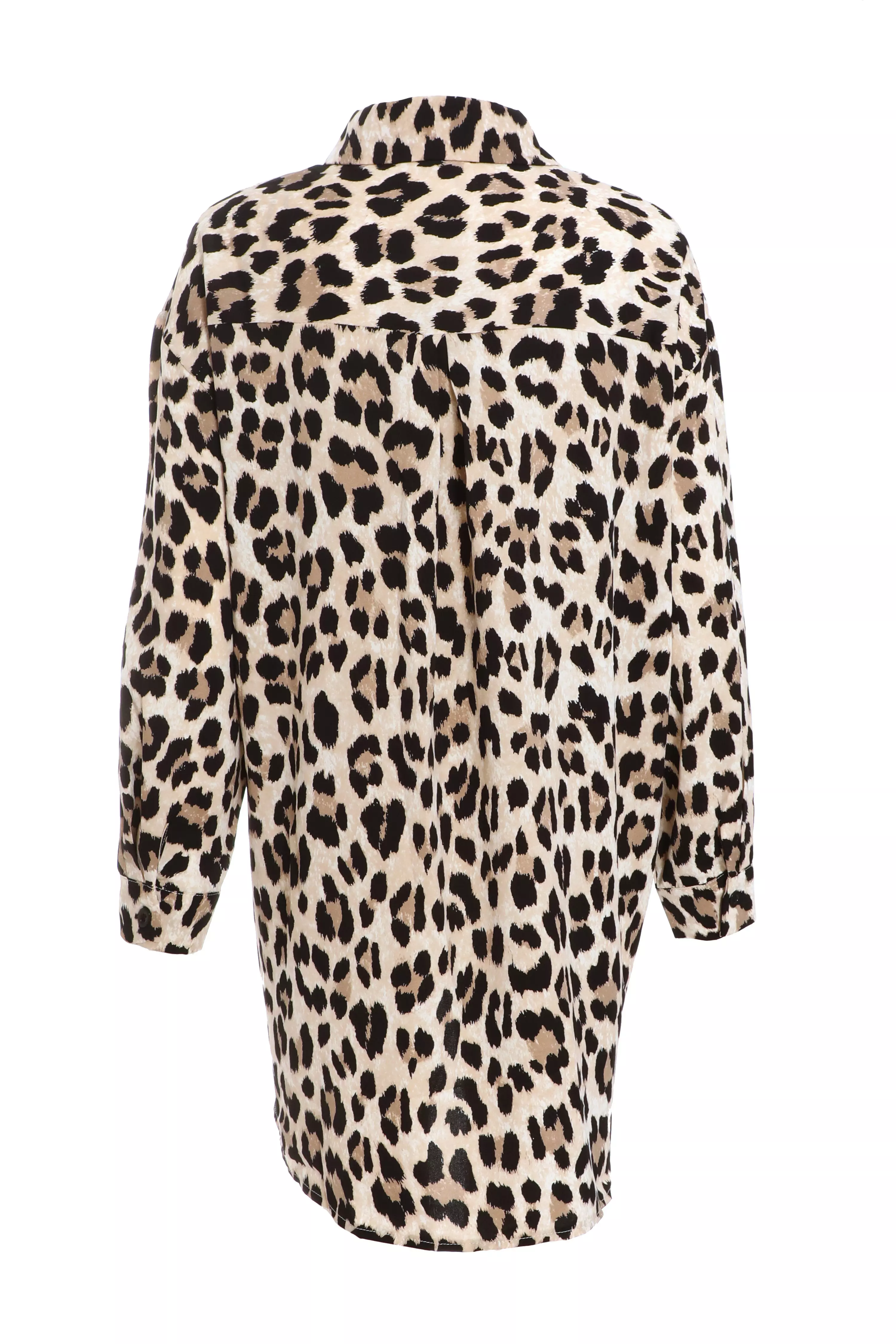 Stone Leopard Print Oversized Blouse