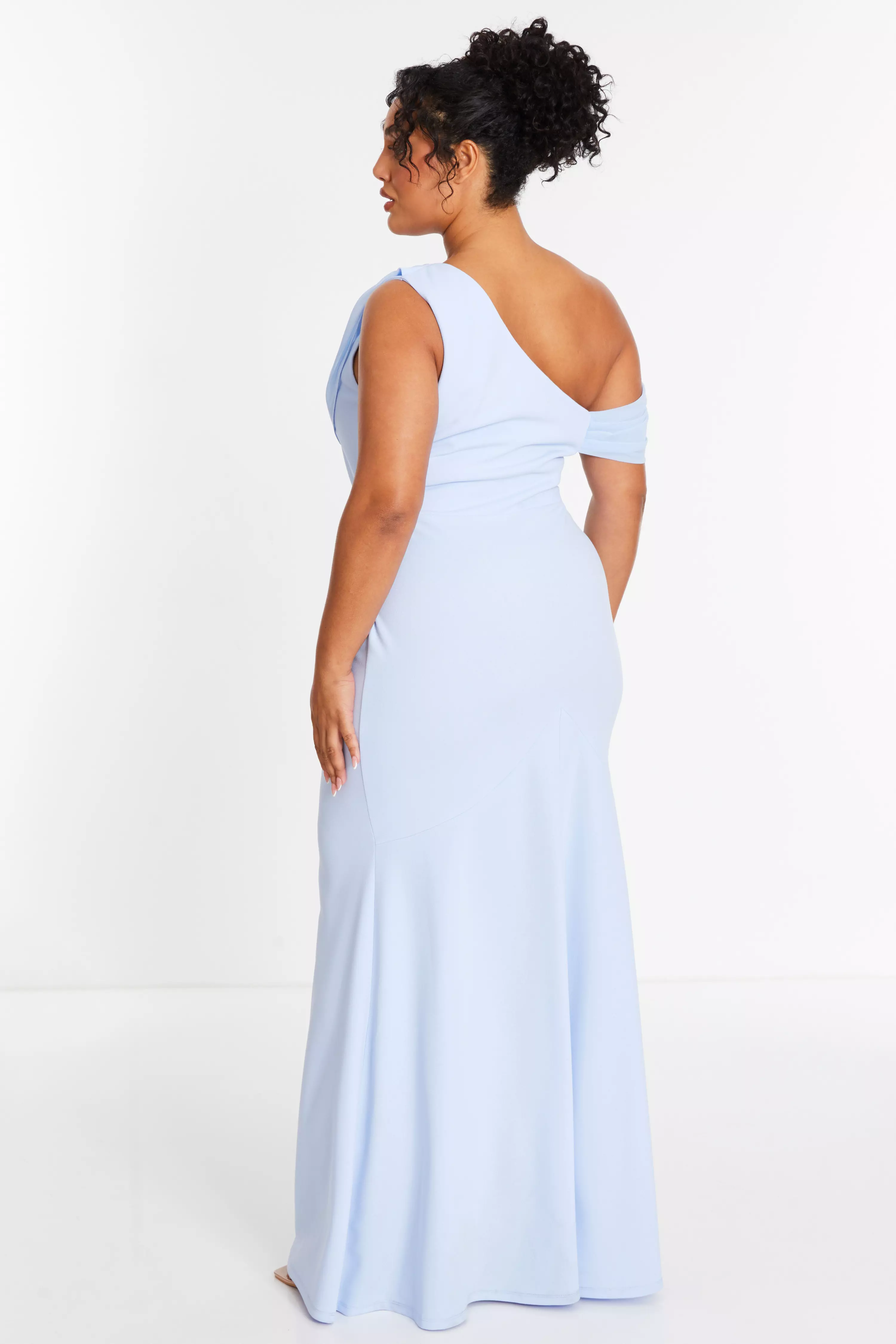 Curve Blue Cowl Neck Maxi Dress