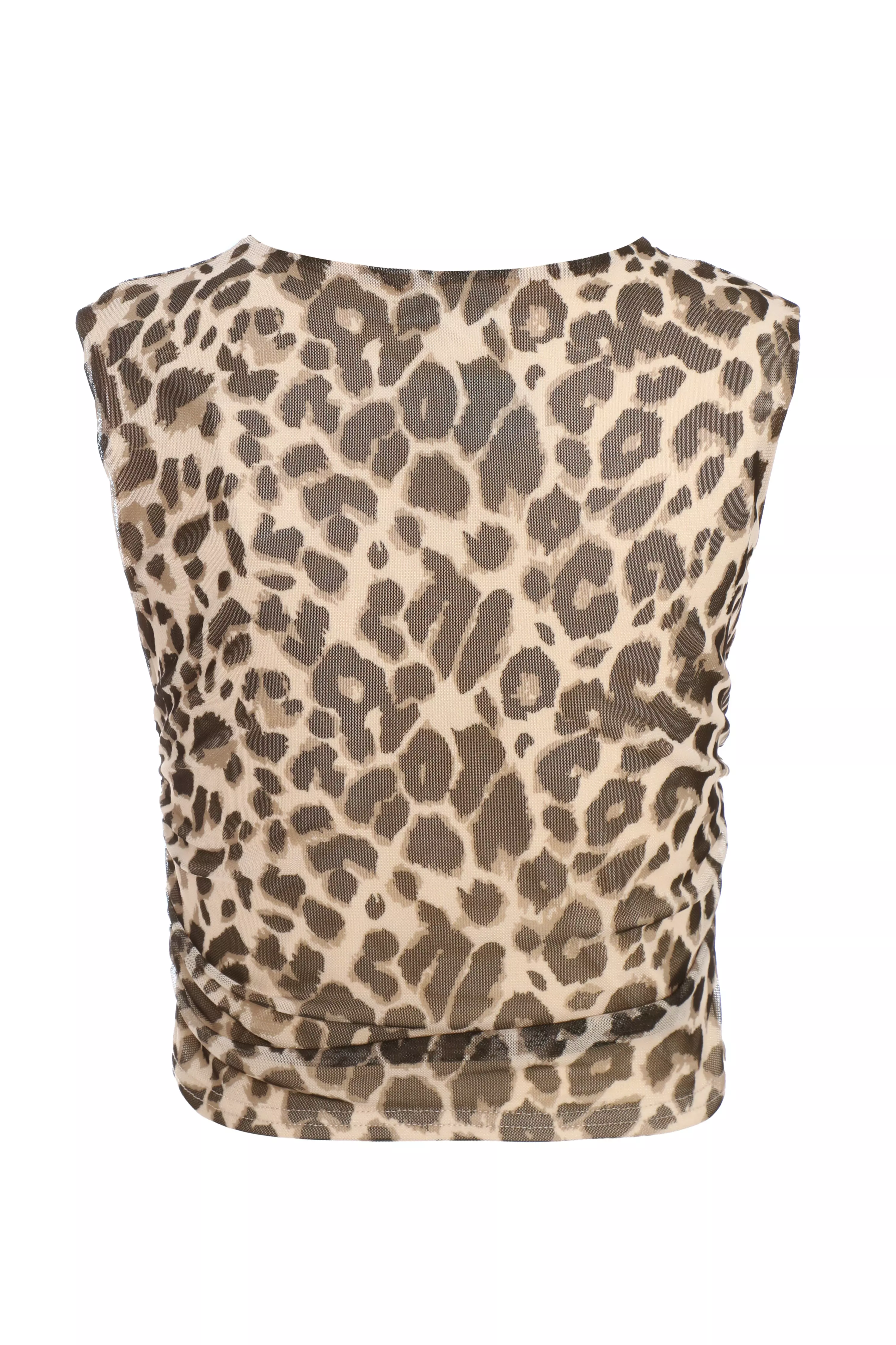 Leopard Print Mesh Top