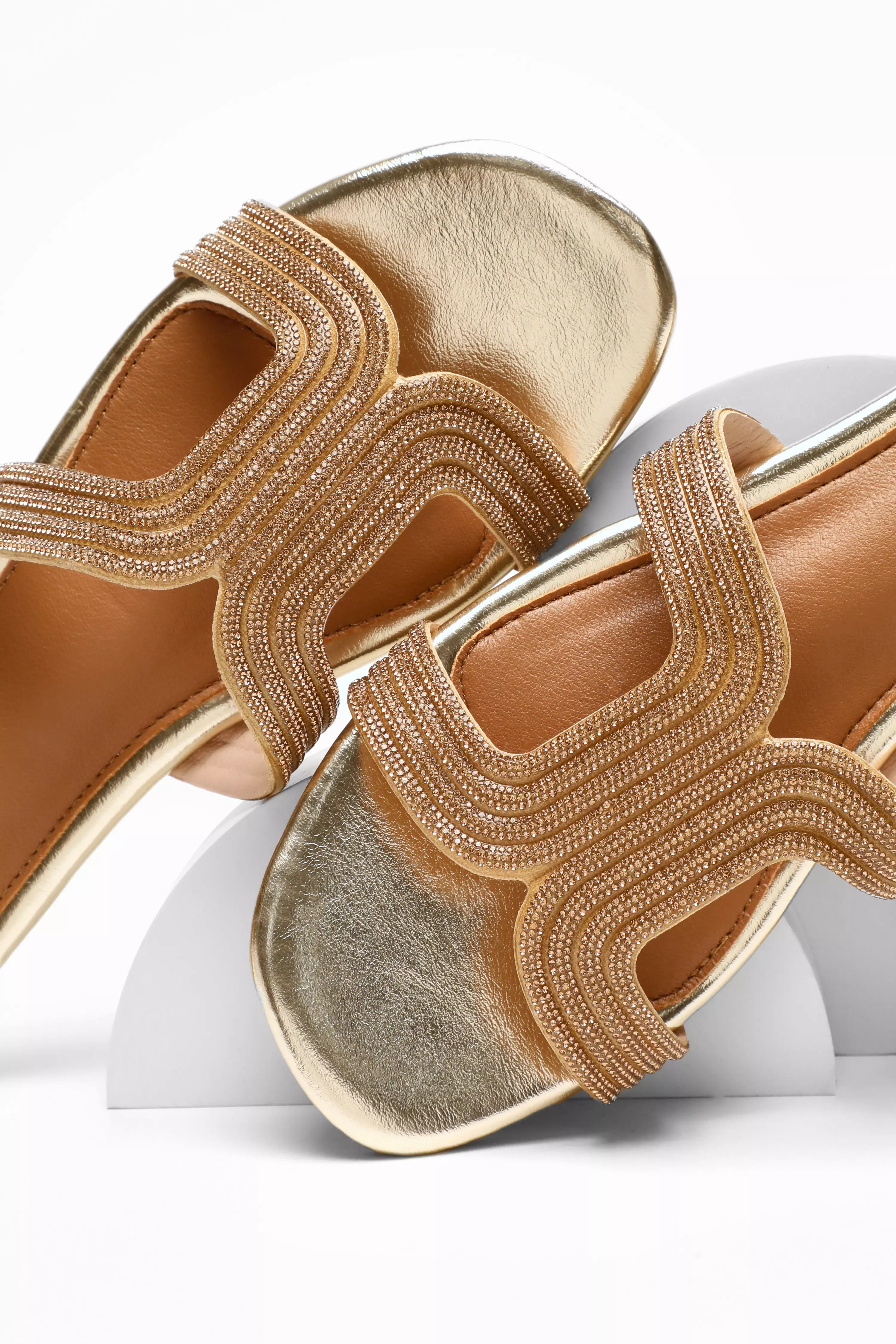 Gold Shimmer Flat Sandals