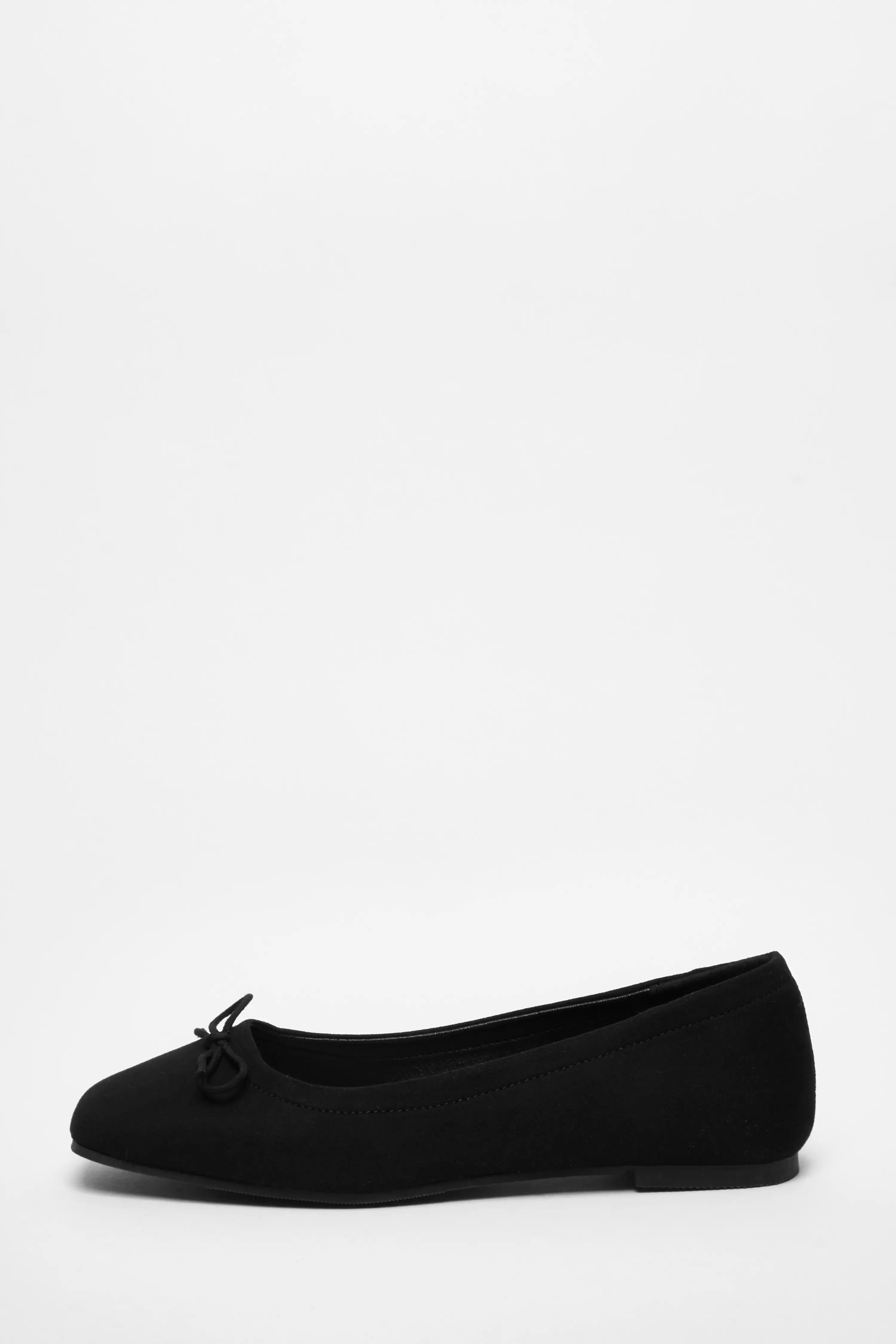 Black Square Toe Flat Pumps