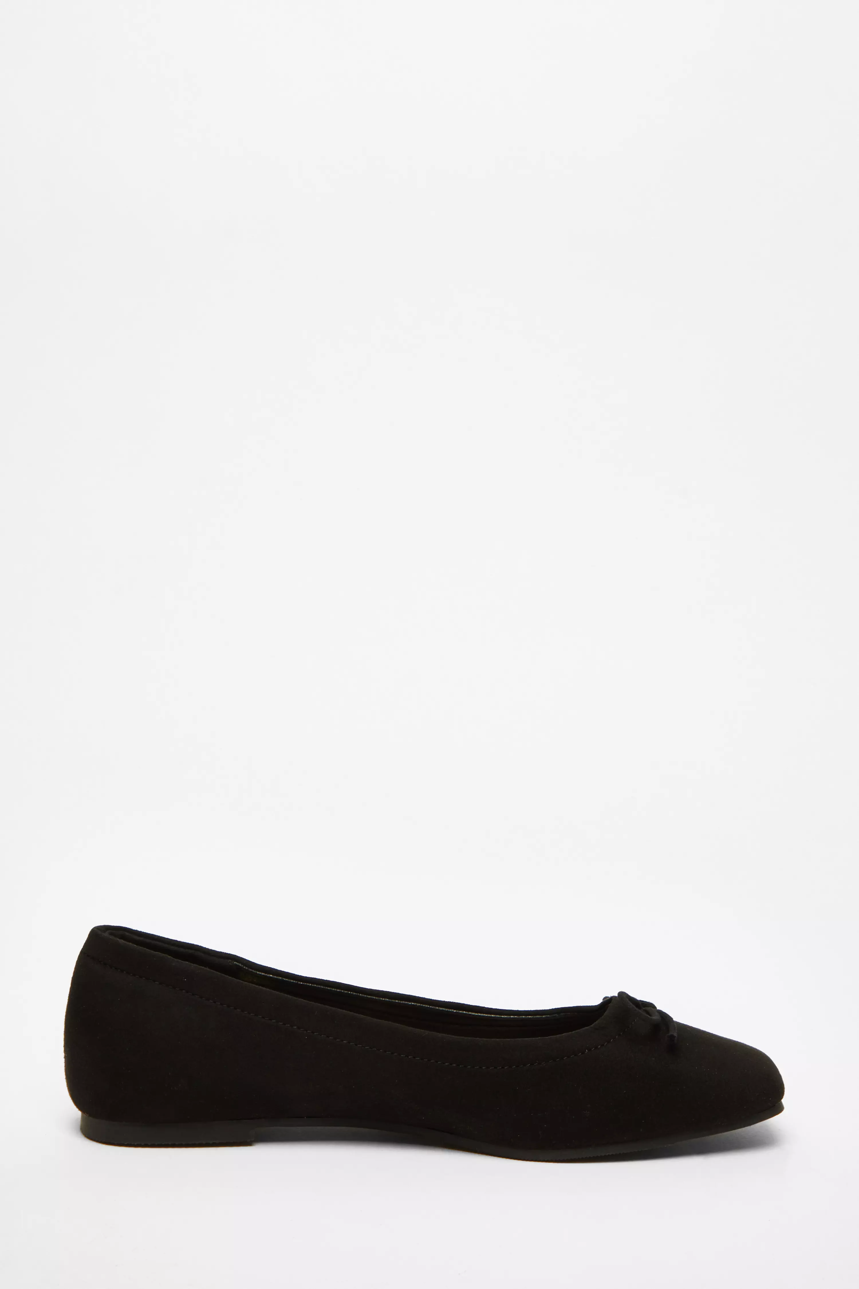 Black Square Toe Flat Pumps