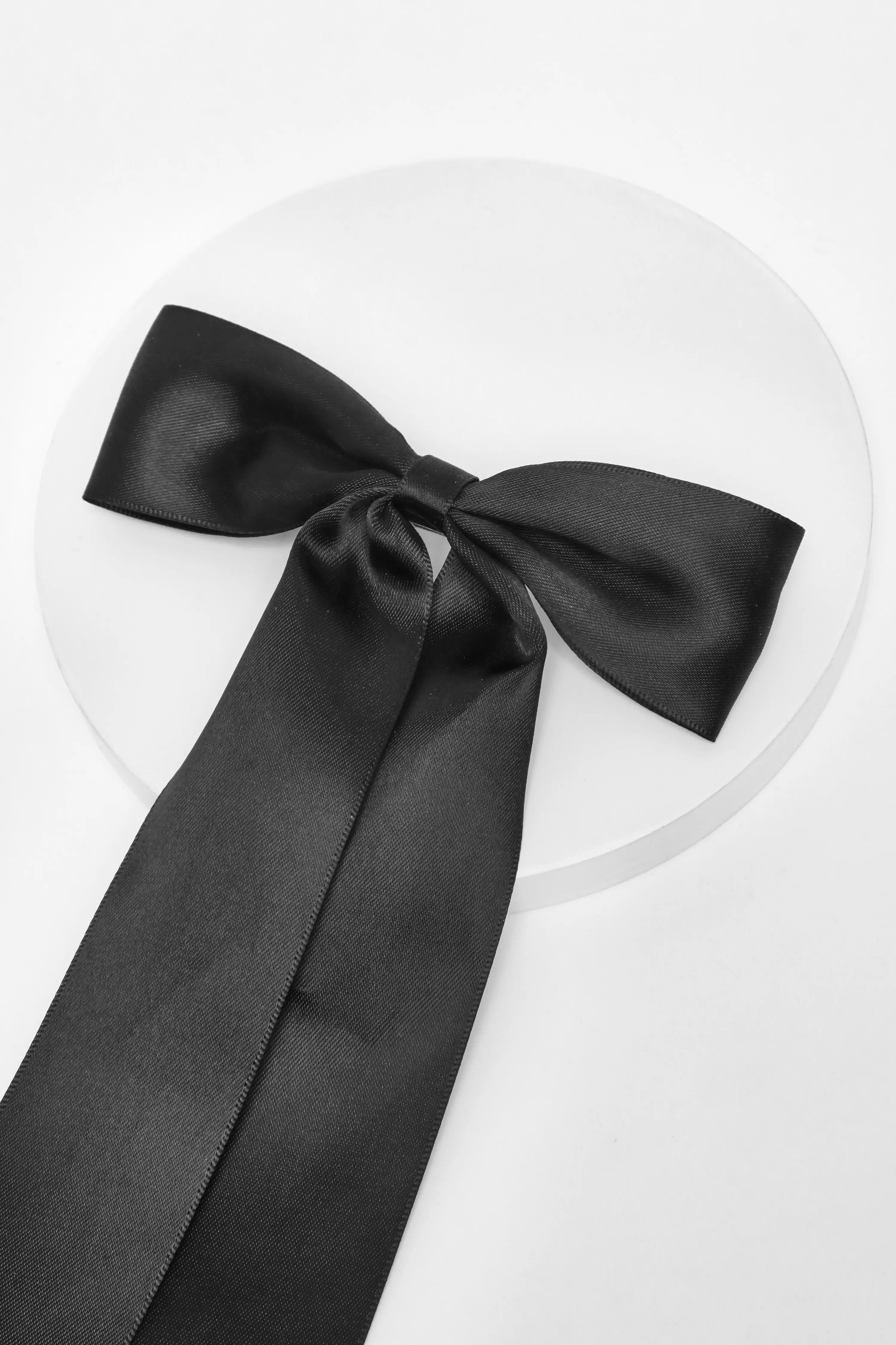 Black Satin Hair Bow