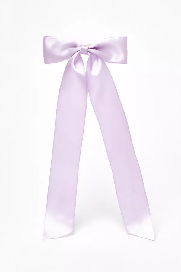 Lilac Satin Hair Bow