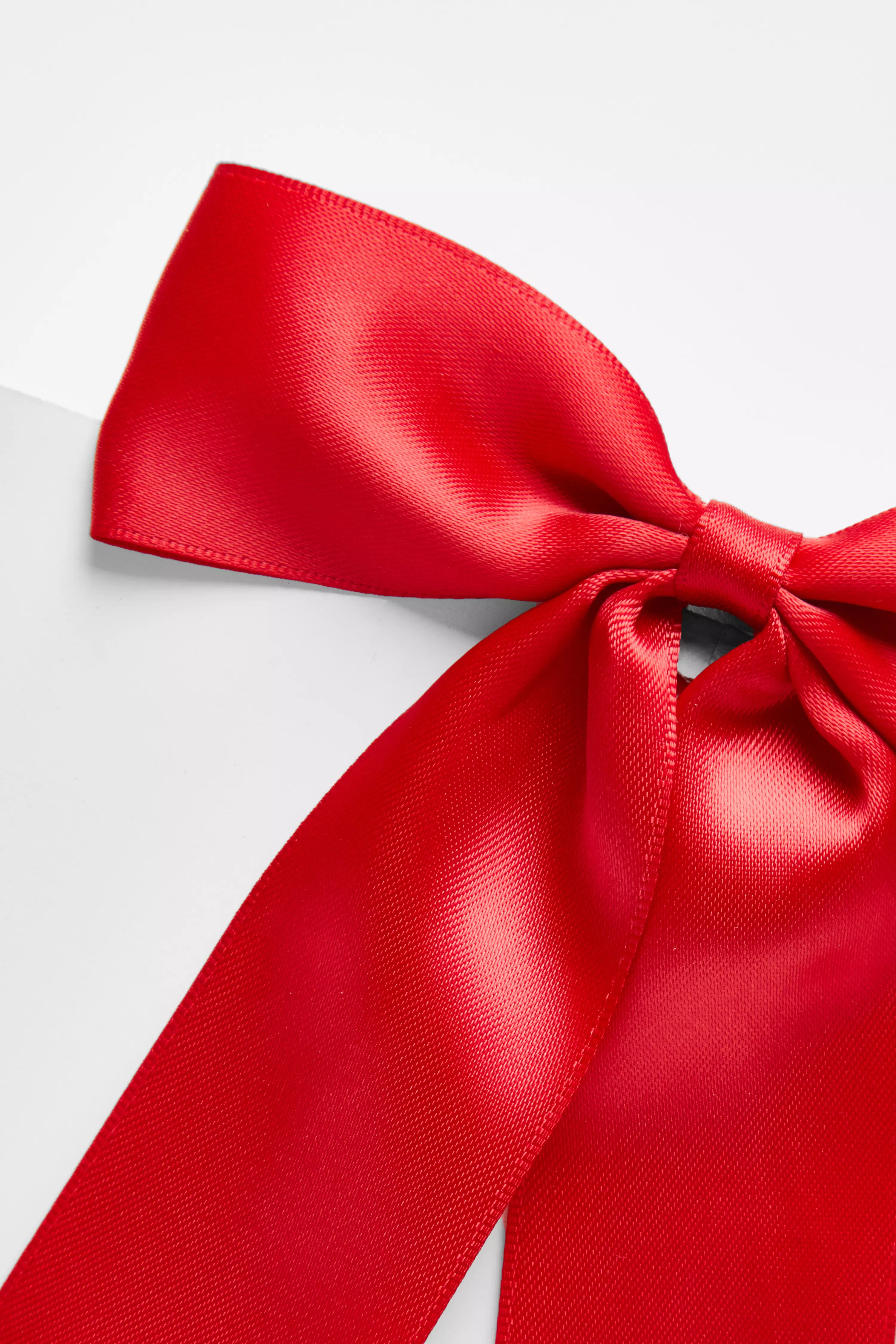 Red Satin Hair Bow Clip