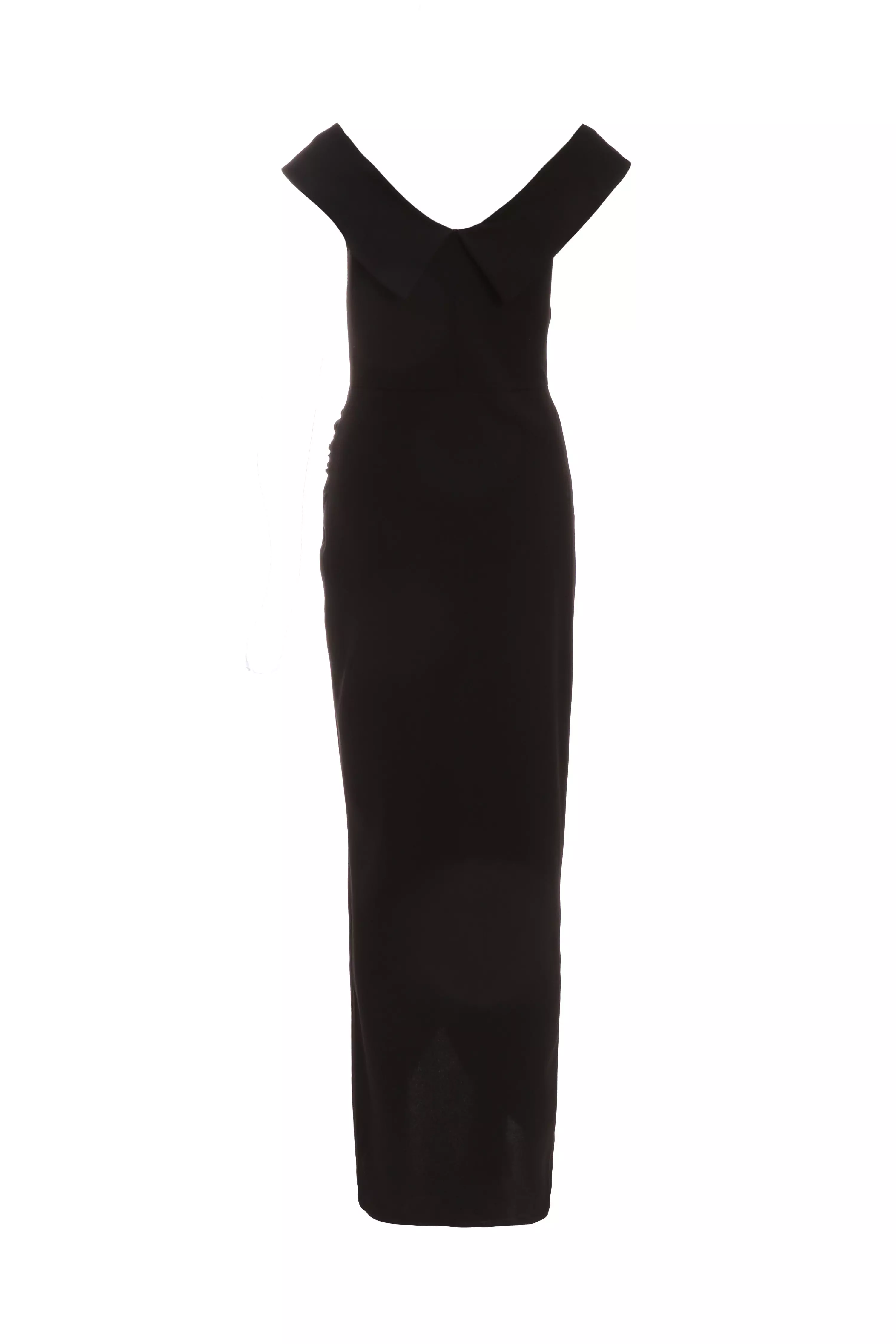 Black Bardot Wrap Maxi Dress