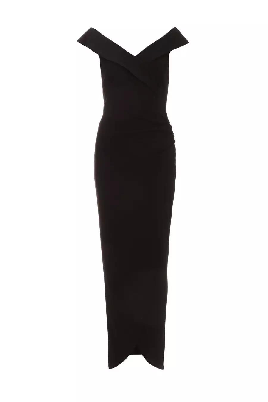 Black Bardot Wrap Maxi Dress QUIZ Clothing