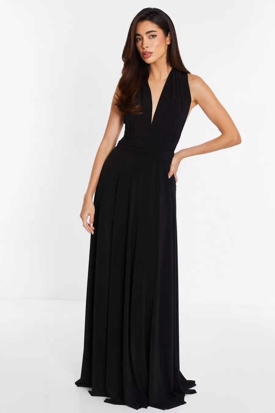 Black Multiway Tie Maxi Dress QUIZ Clothing