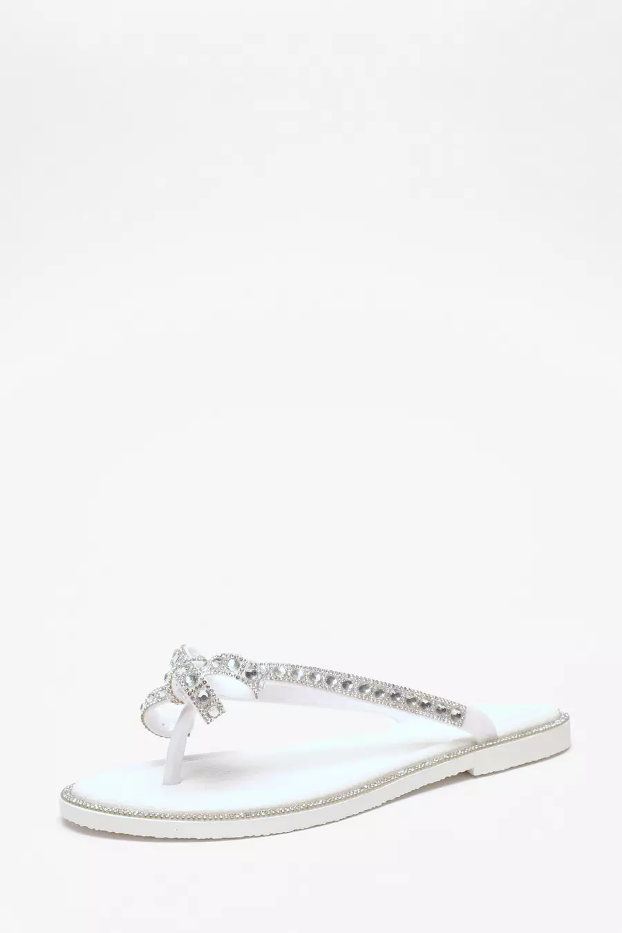 Silver diamante flip flops uk online