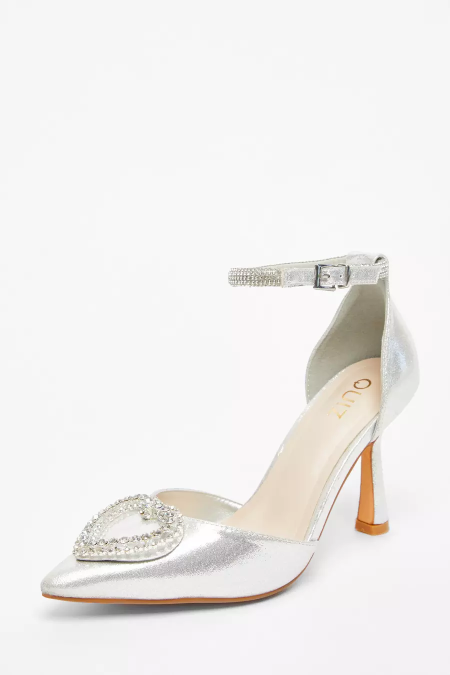 Silver jewelled heels online