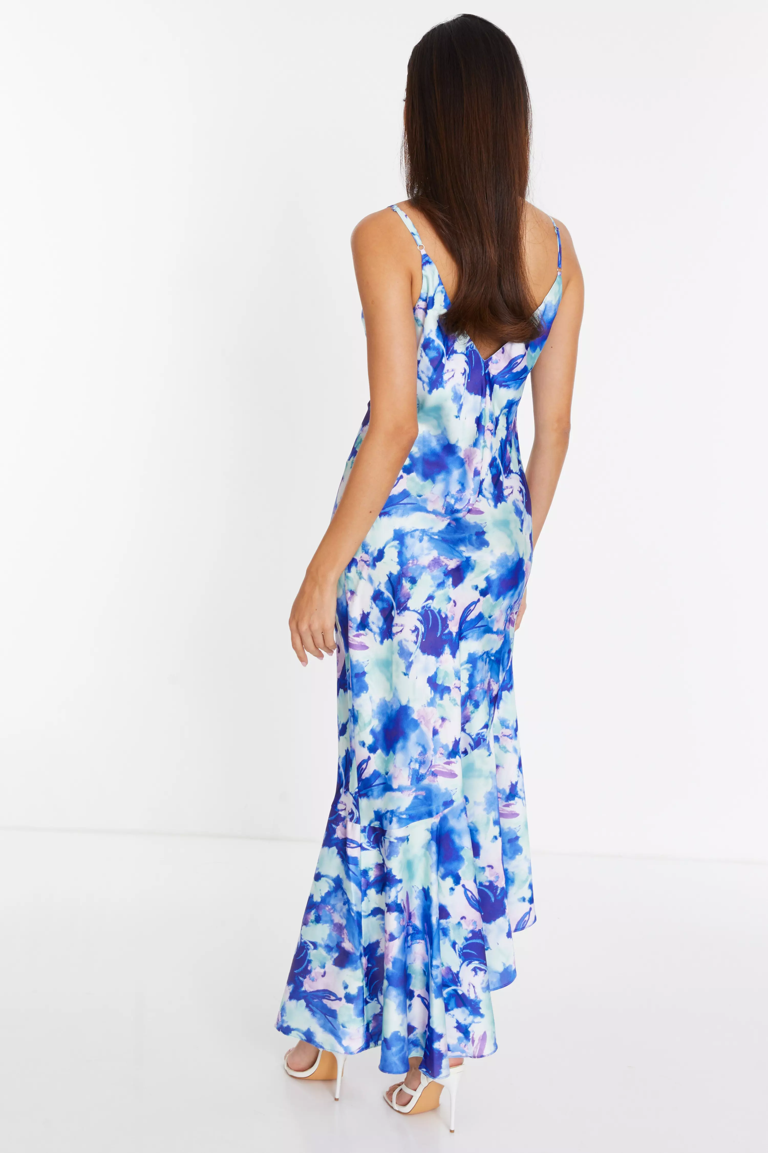 Blue Marble Asymmetric Midaxi Dress