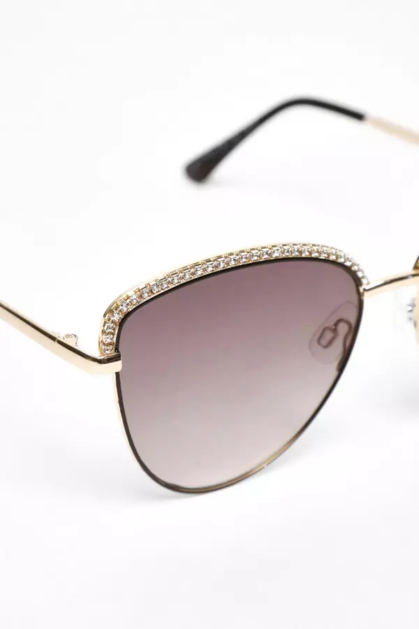Black Diamante Trim Sunglasses