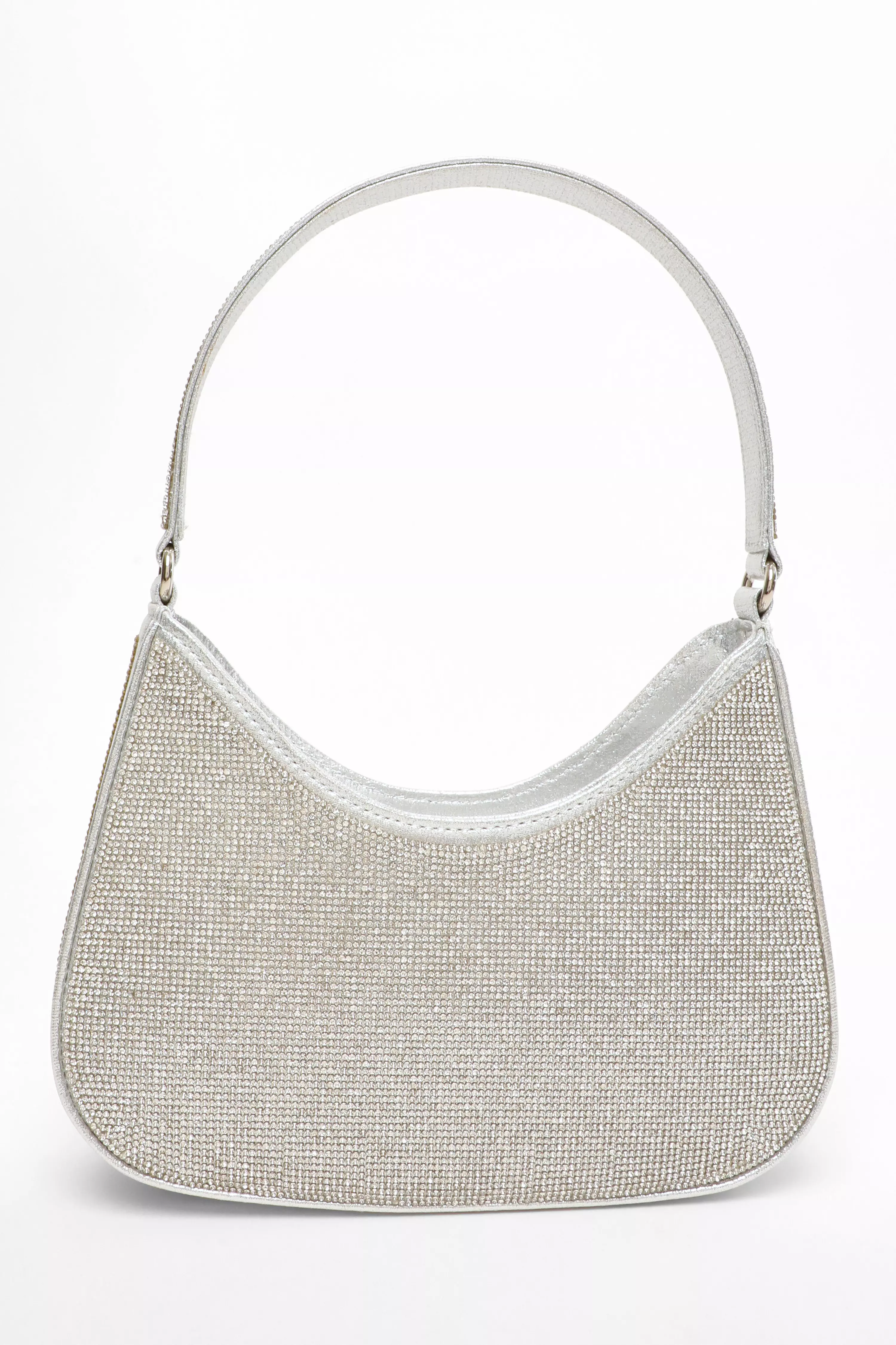 Silver Diamante Shoulder Bag