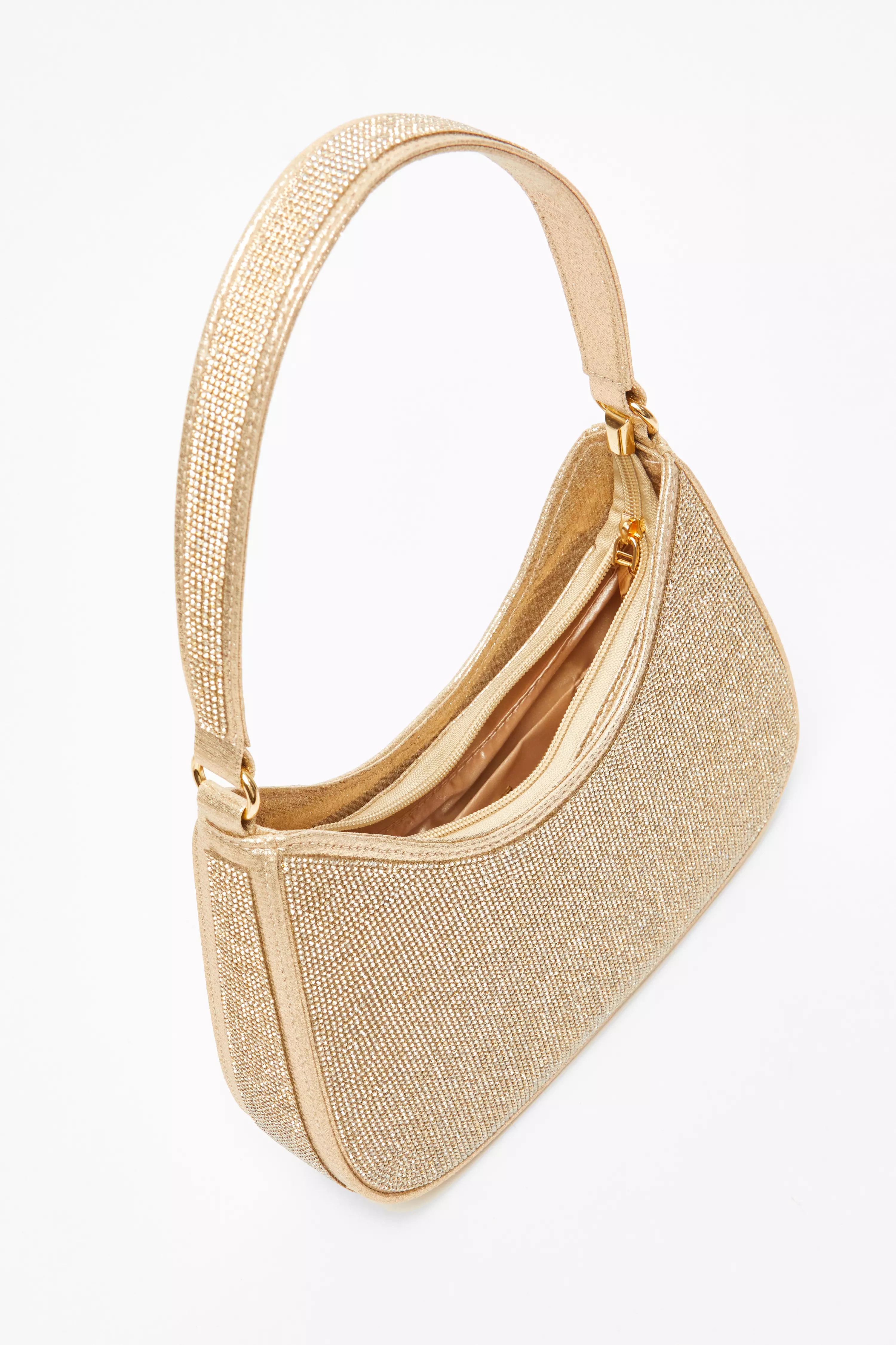 Gold Diamante Shoulder Bag