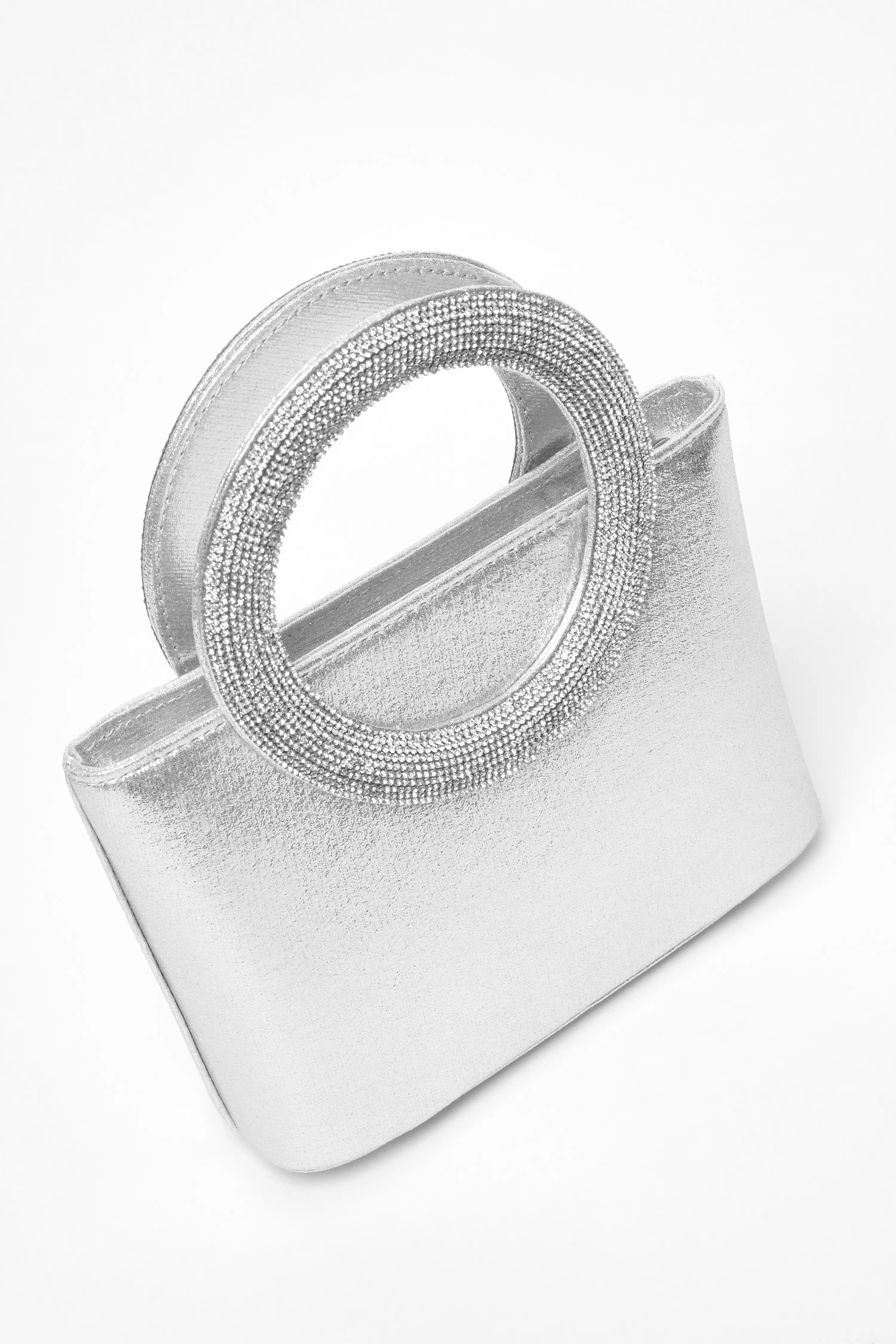  Silver Diamante Top Handle Bag
