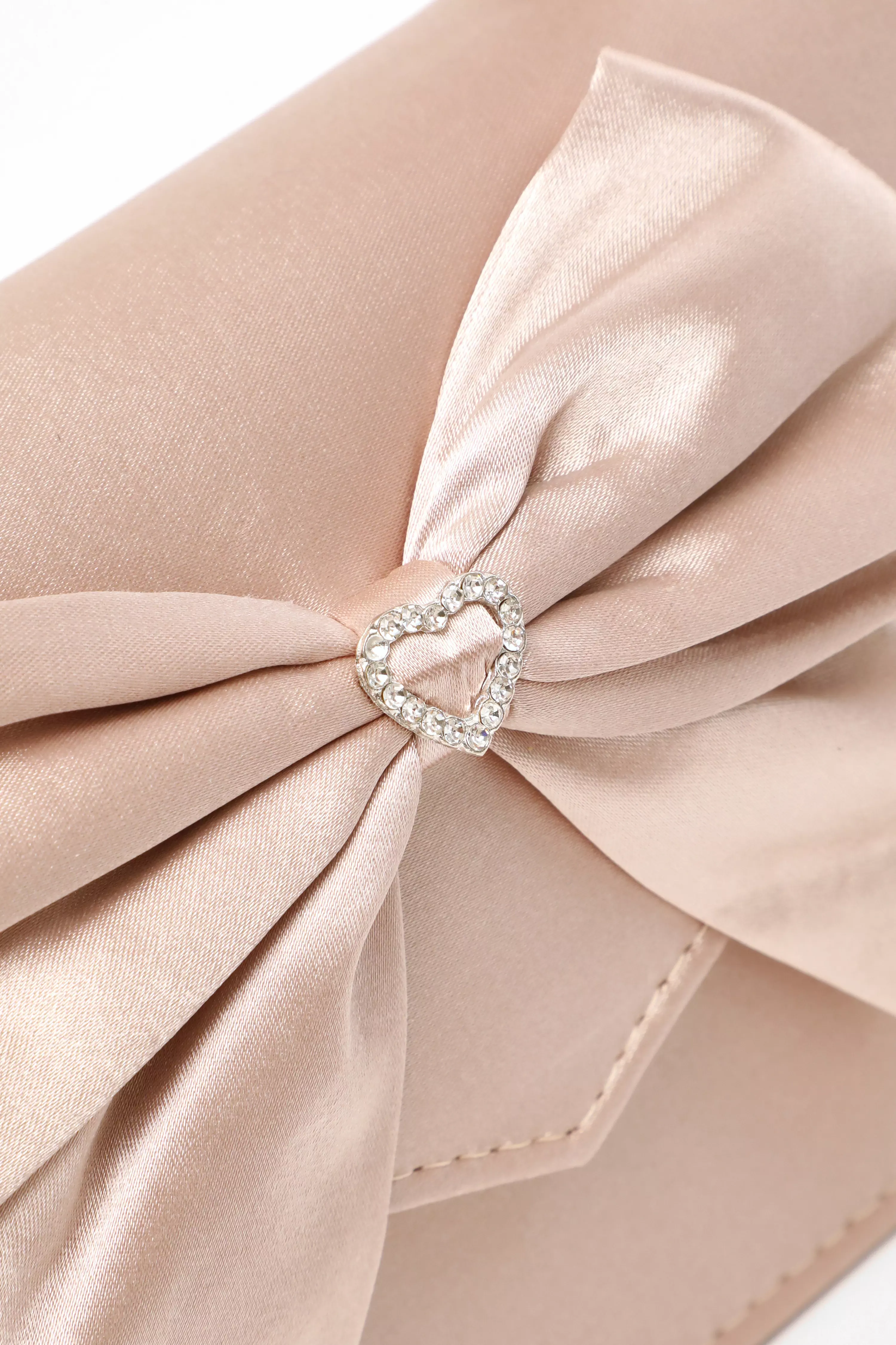 Champagne Diamante Bow Mini Top Handle Bag