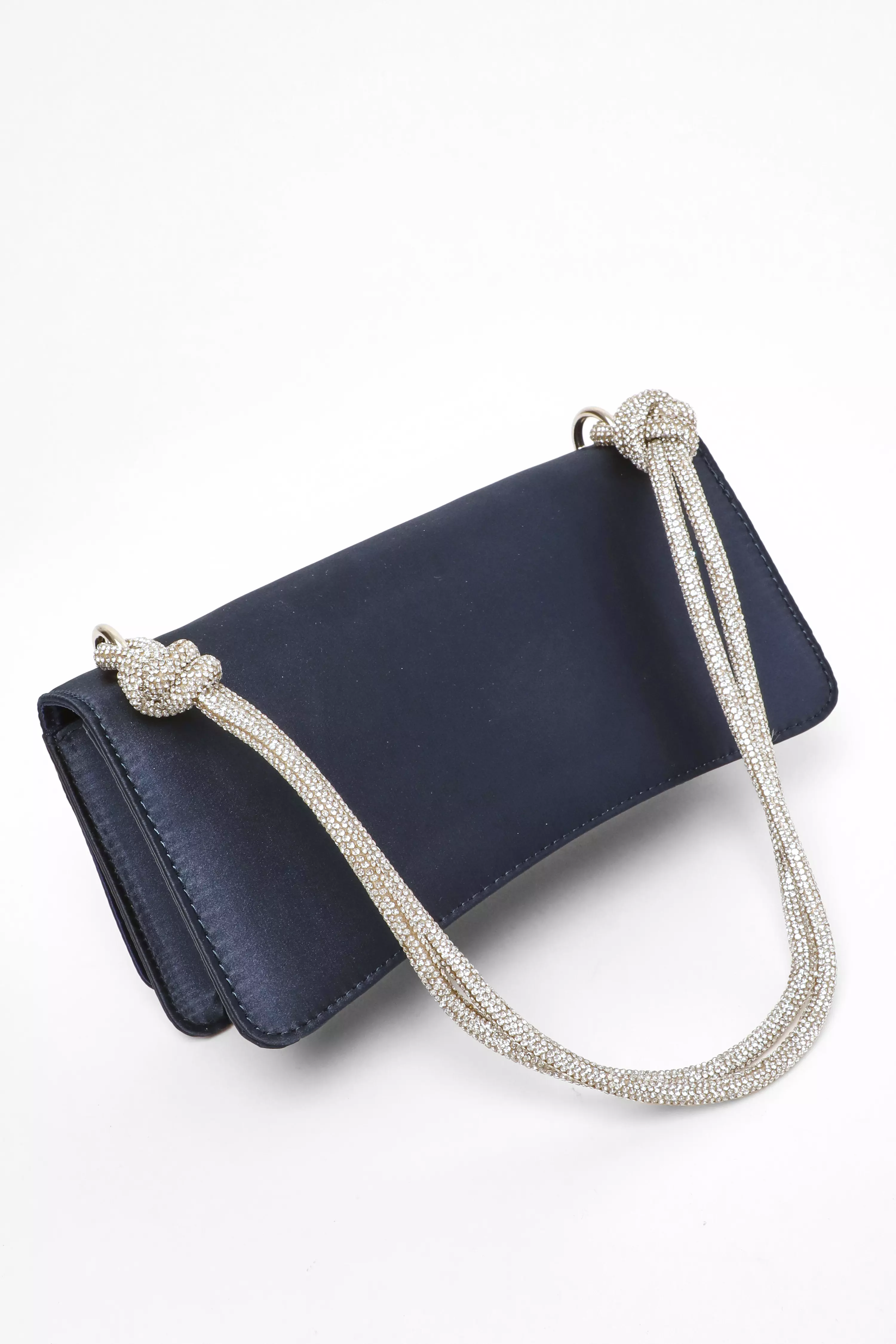 Navy Diamante Shoulder Bag