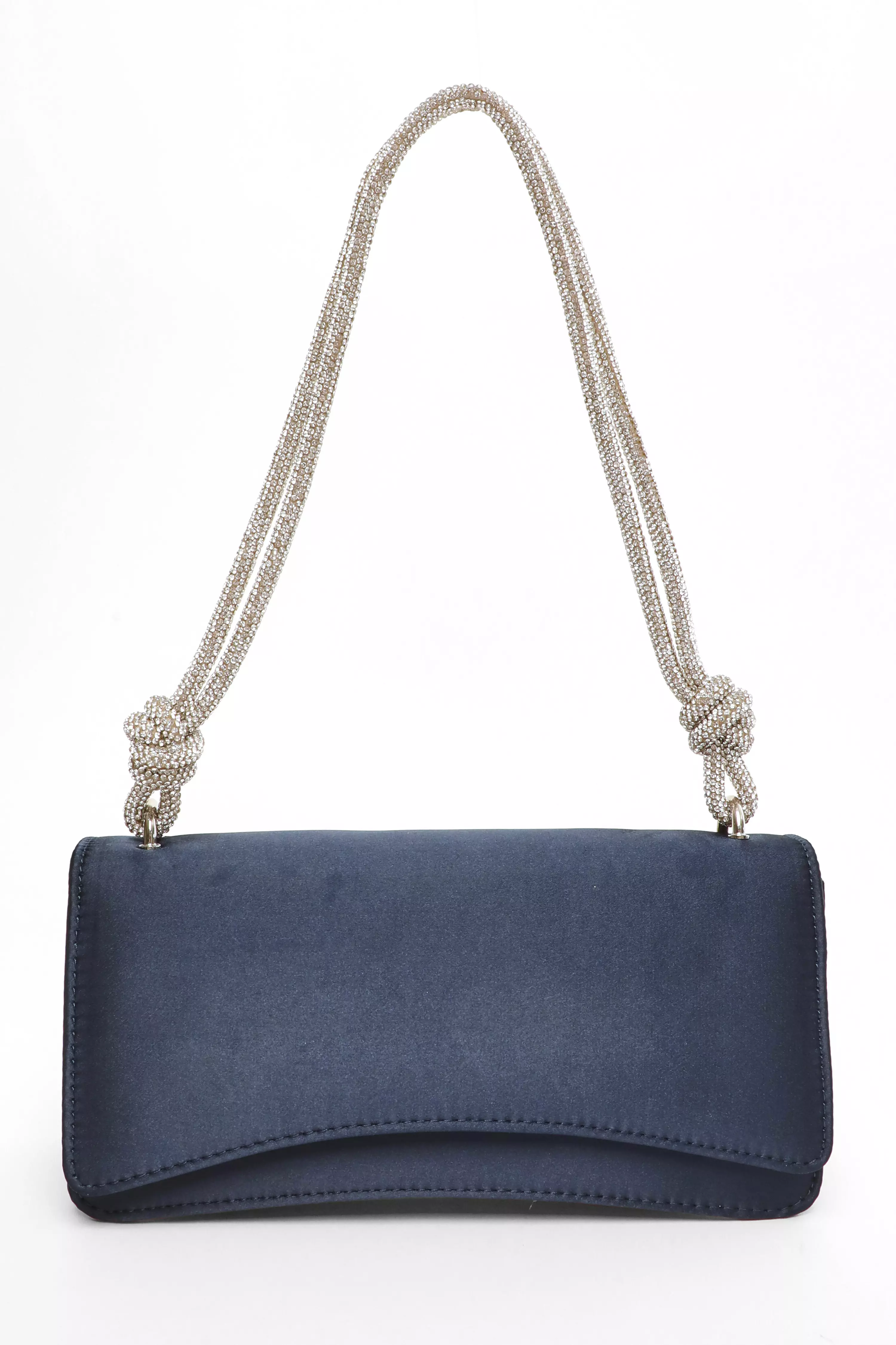 Navy Diamante Shoulder Bag