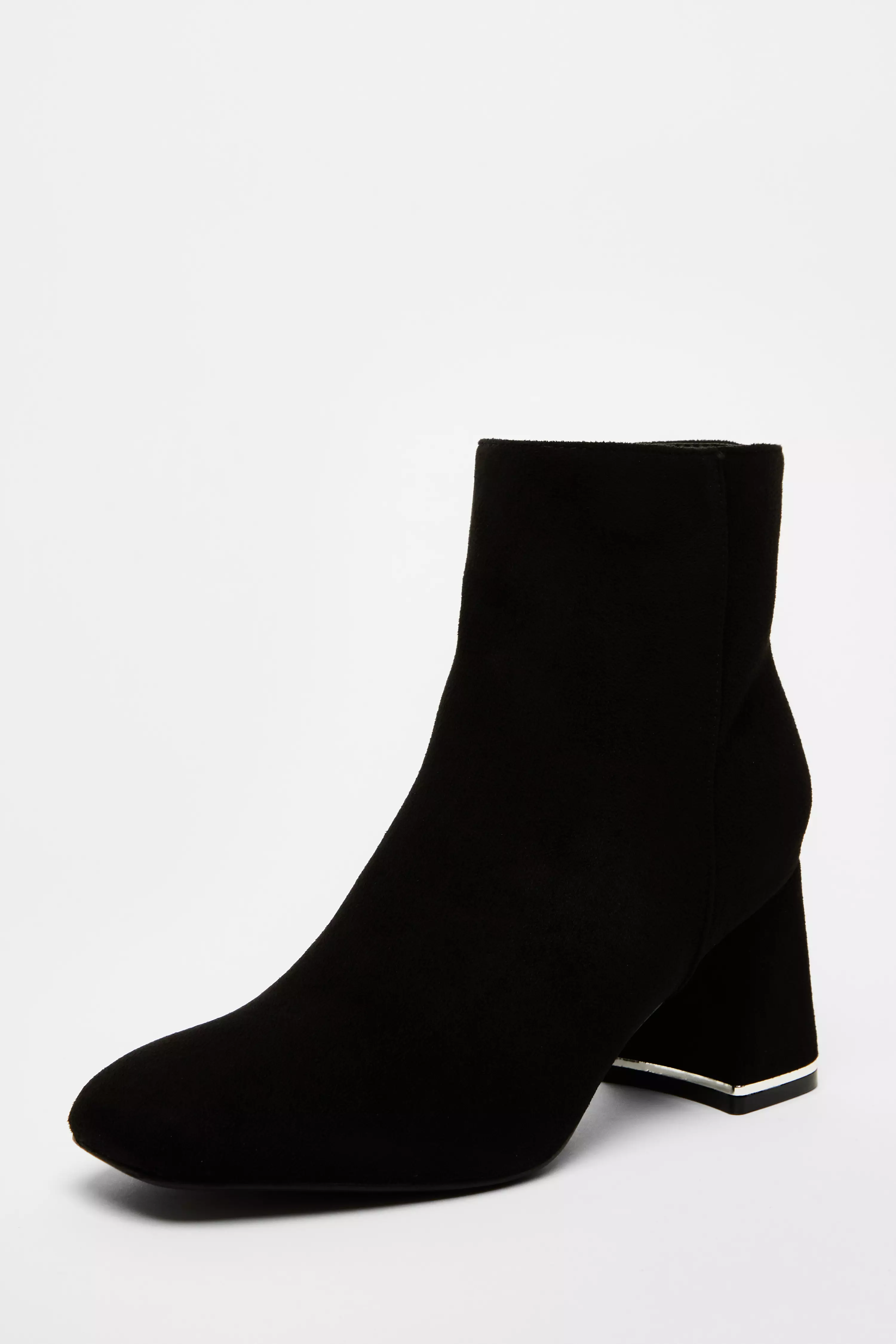 Black Faux Suede Ankle Boot