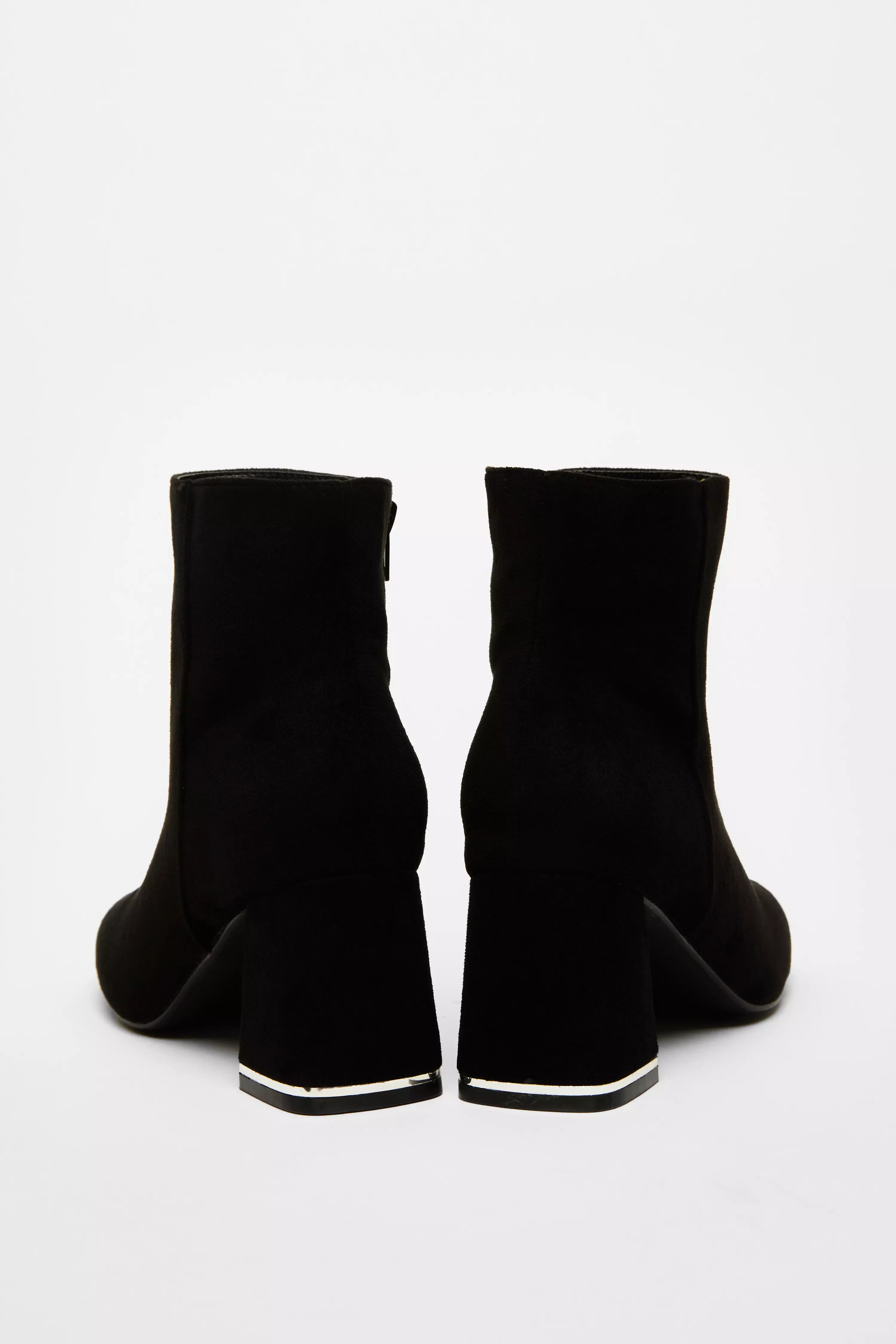 Black Faux Suede Ankle Boot