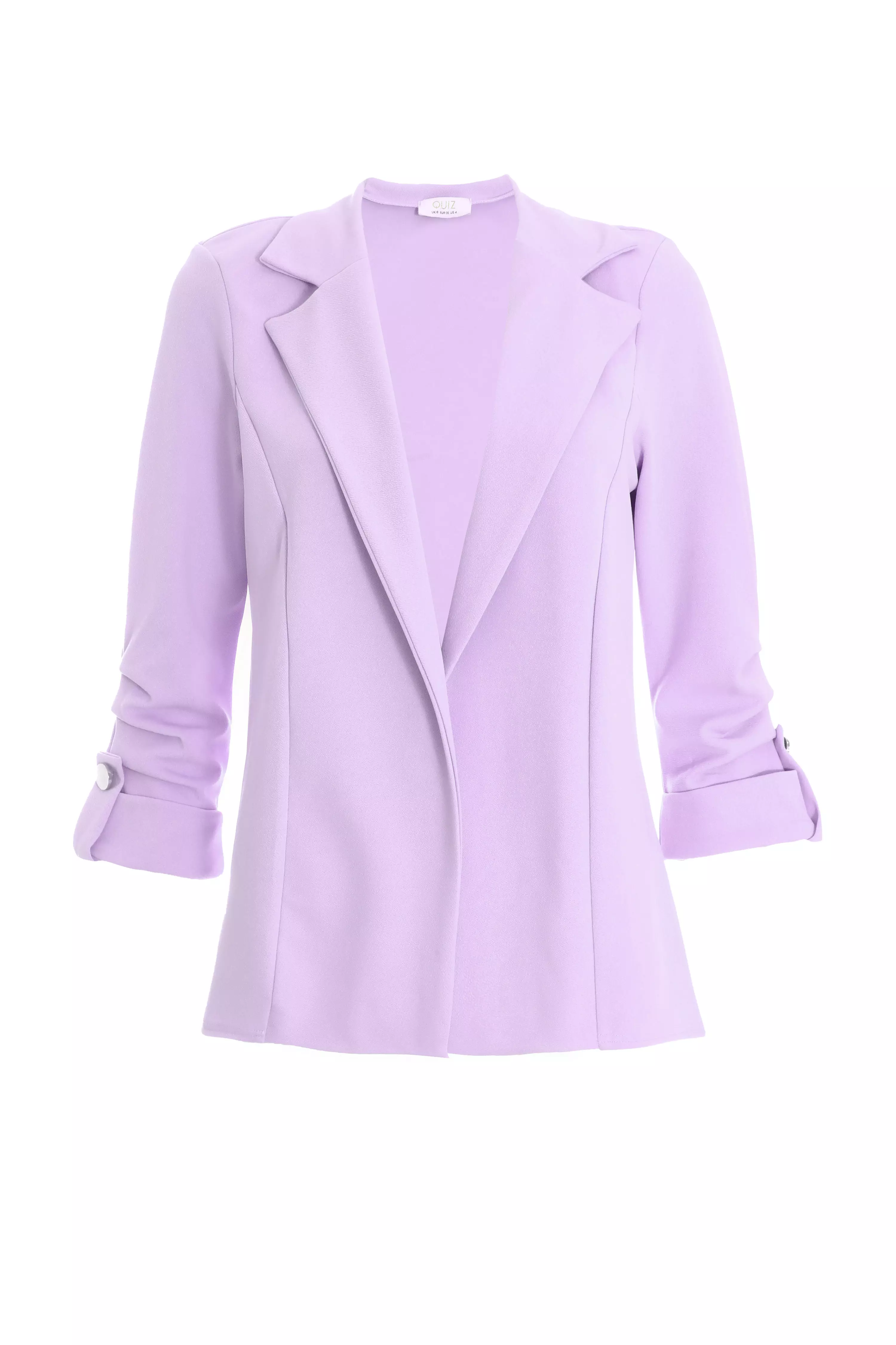 Lilac Ruched Sleeve Tailored Blazer