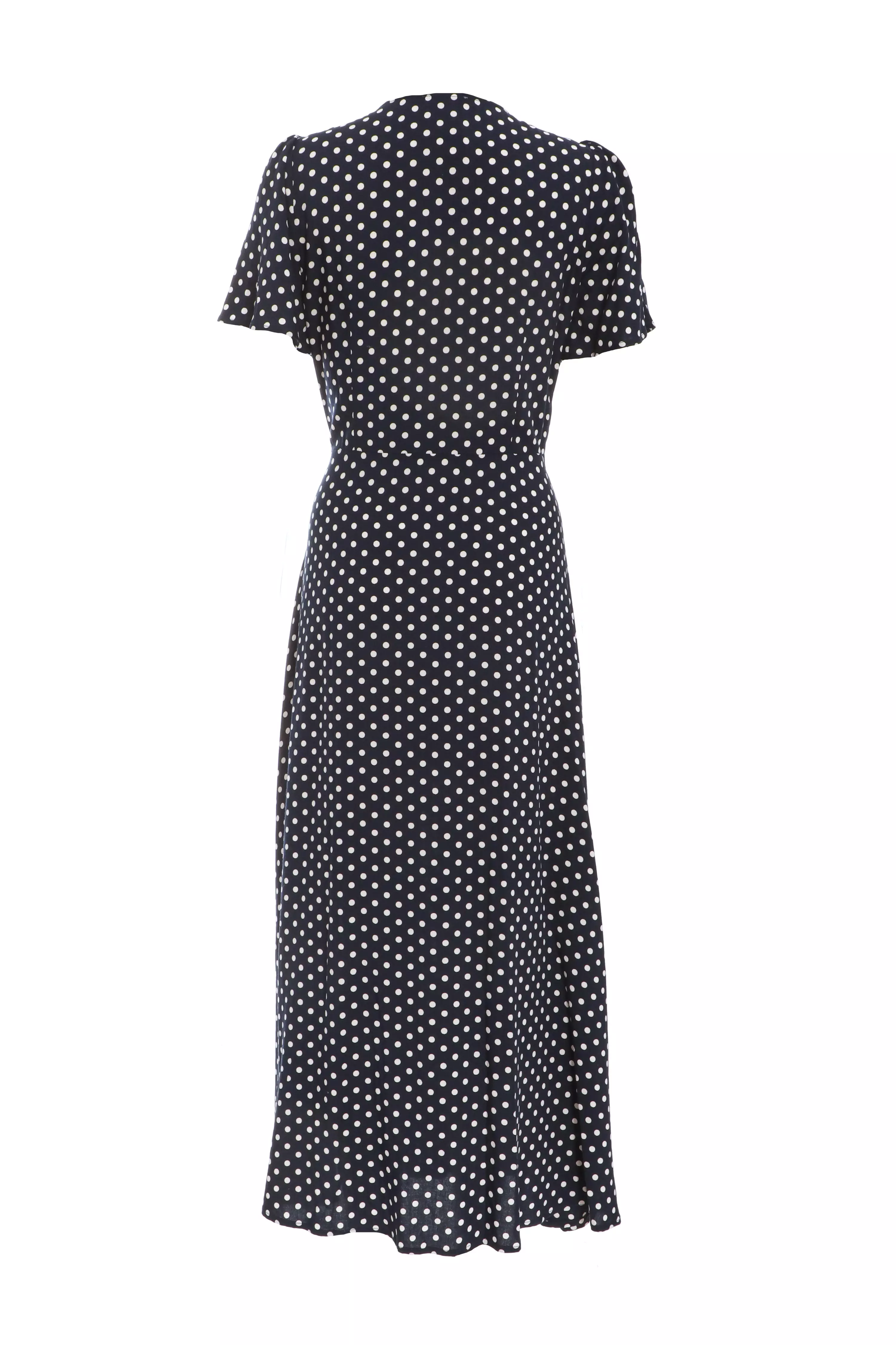 Navy Polka Dot Midaxi Dress