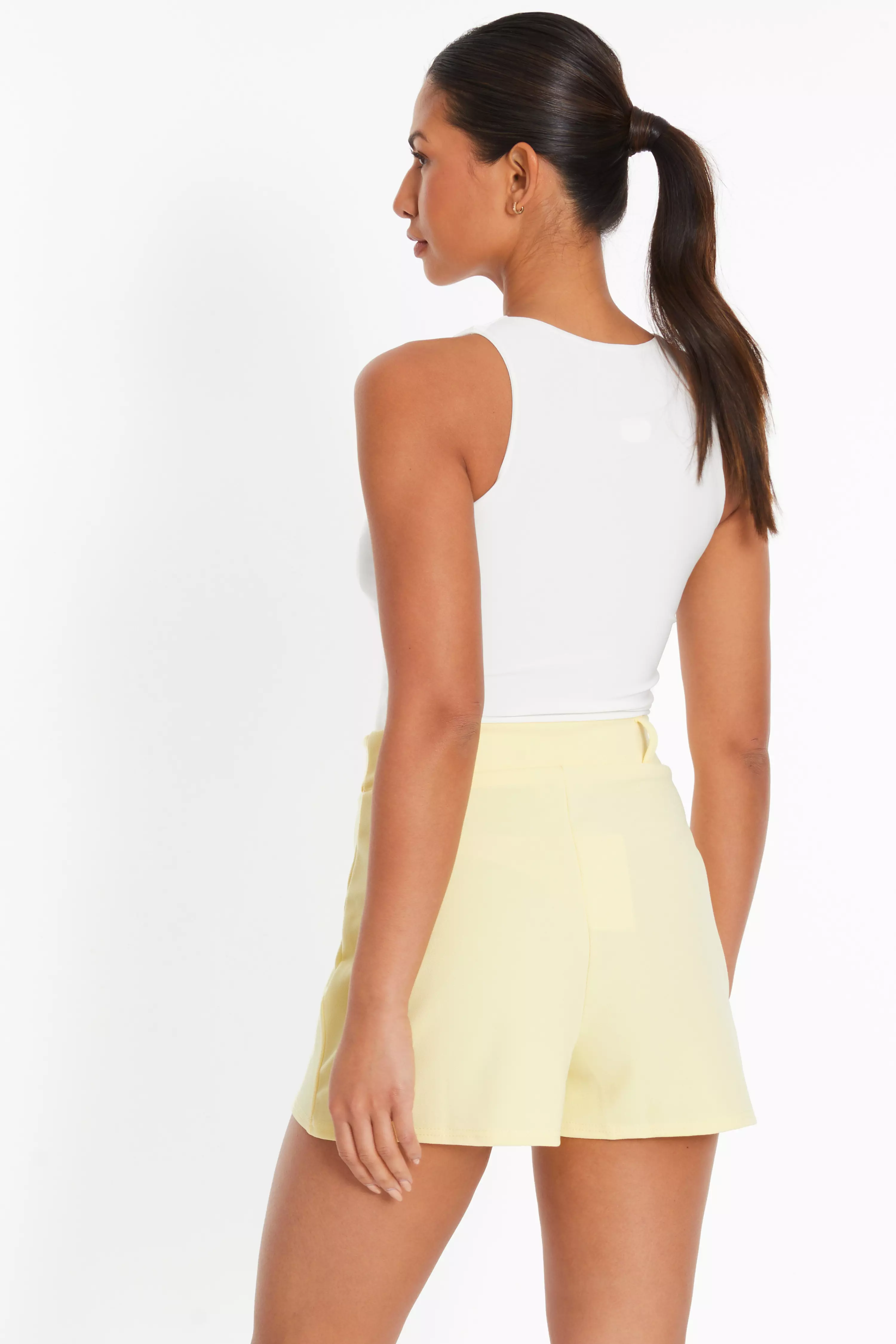 Lemon High Waisted Belted Shorts