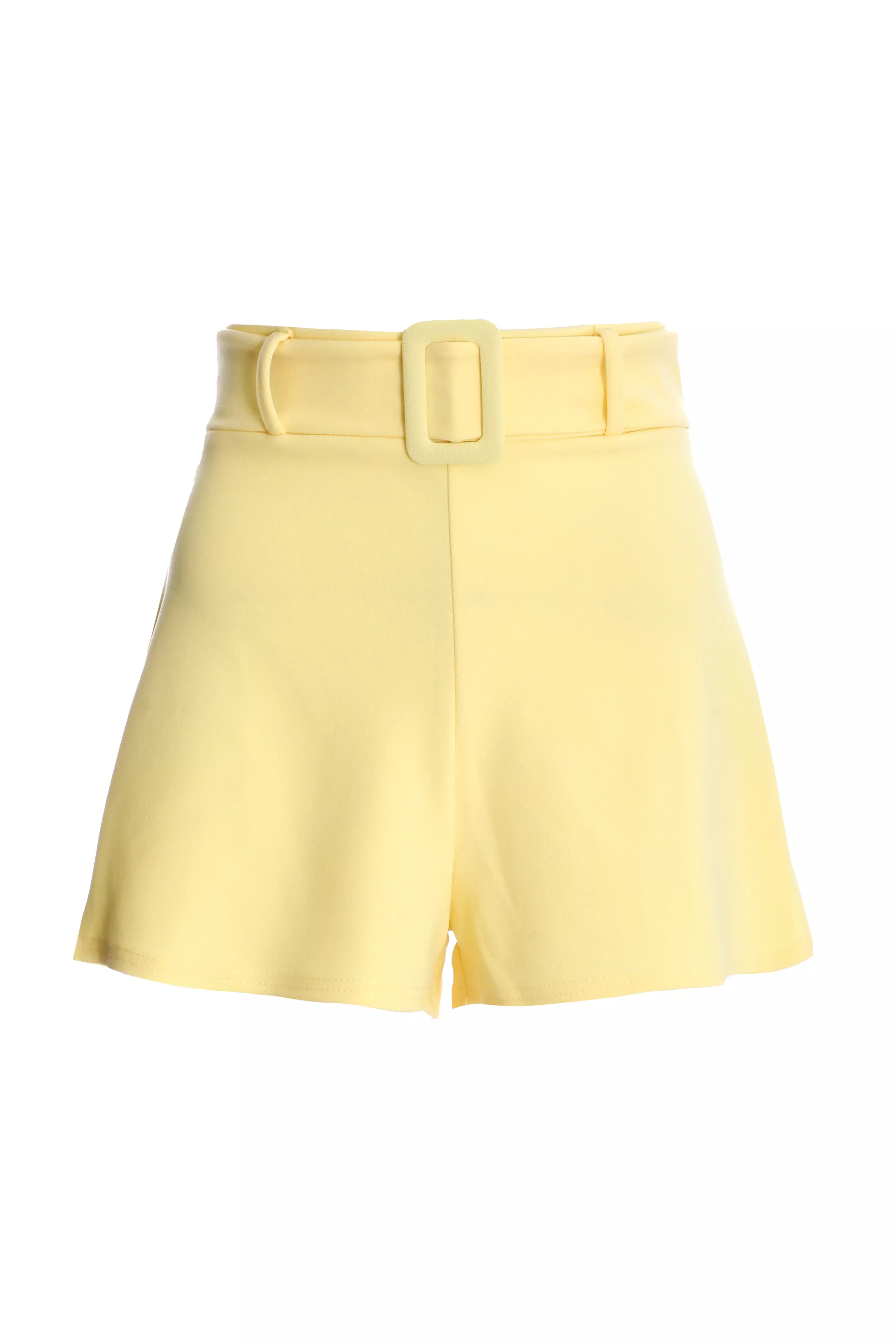 Lemon High Waisted Belted Shorts