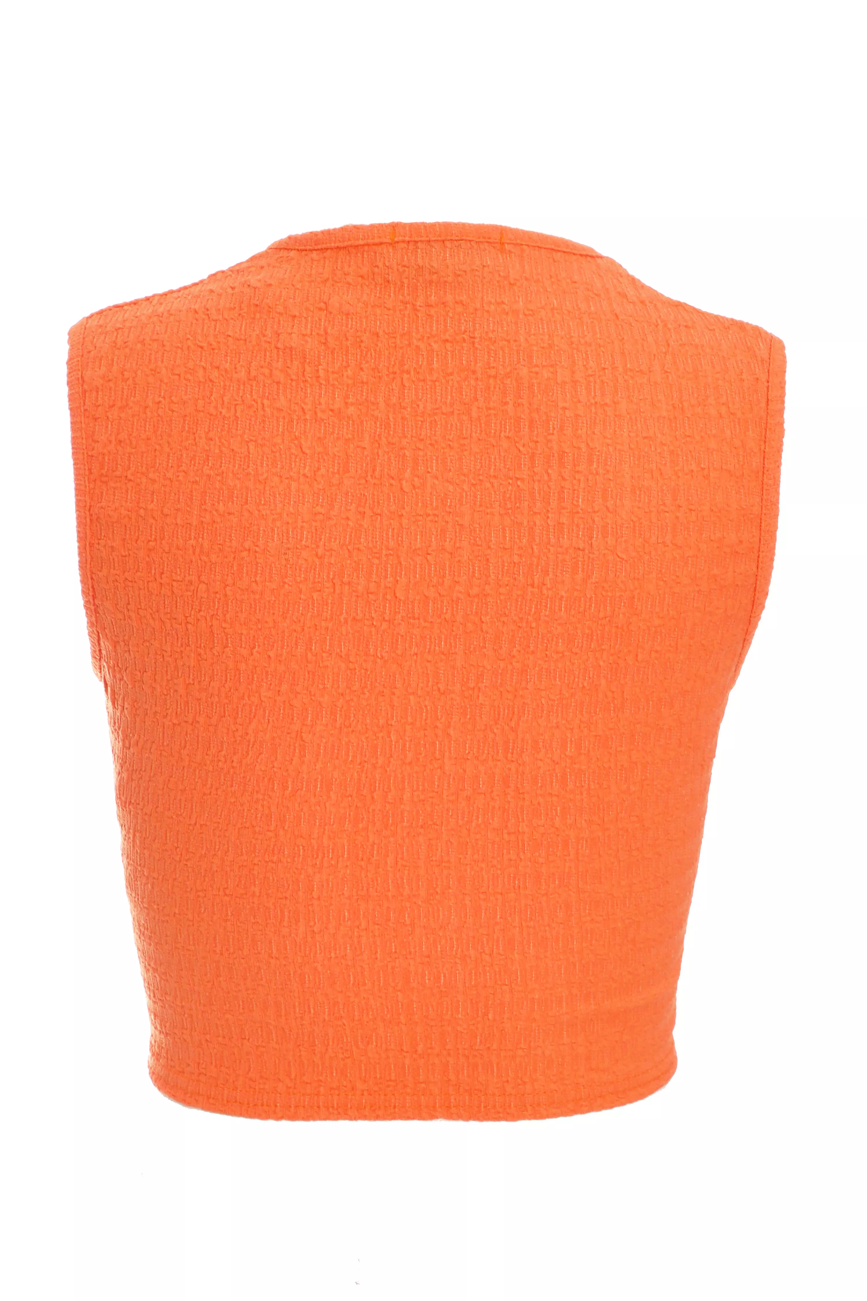 Orange Knot Front Crop Top
