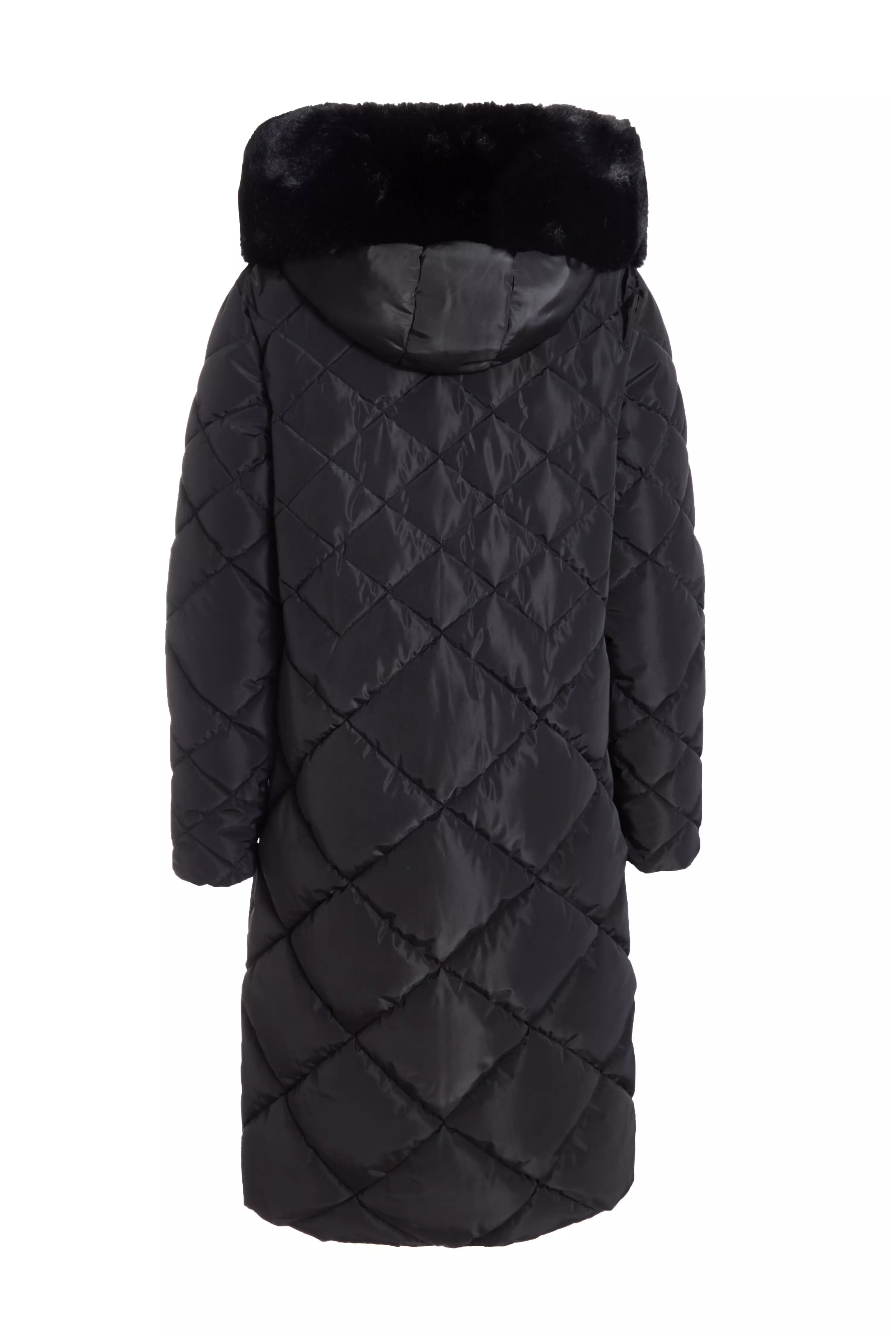 Black Quilted Long Parka