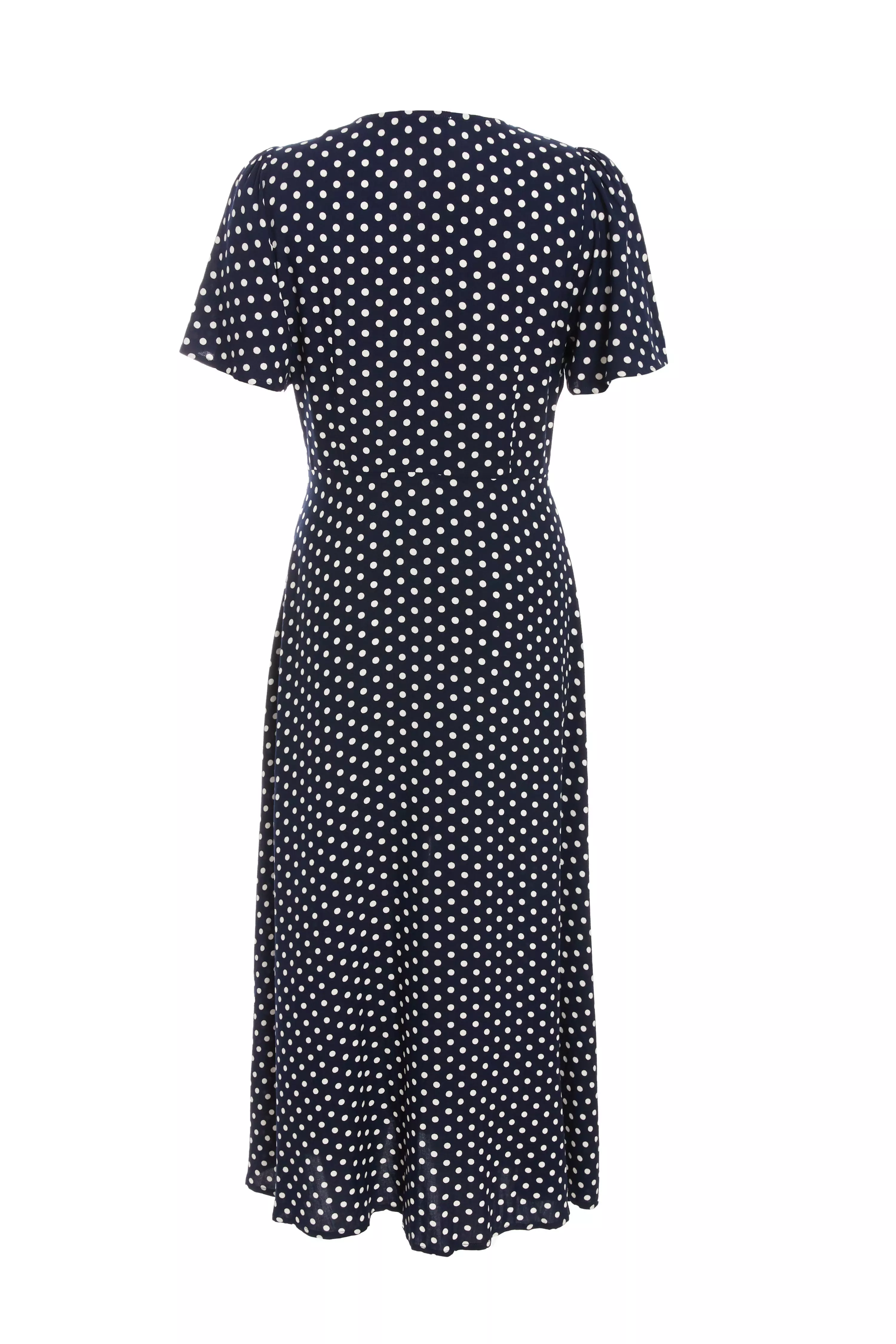 Petite Navy Button Midaxi Dress