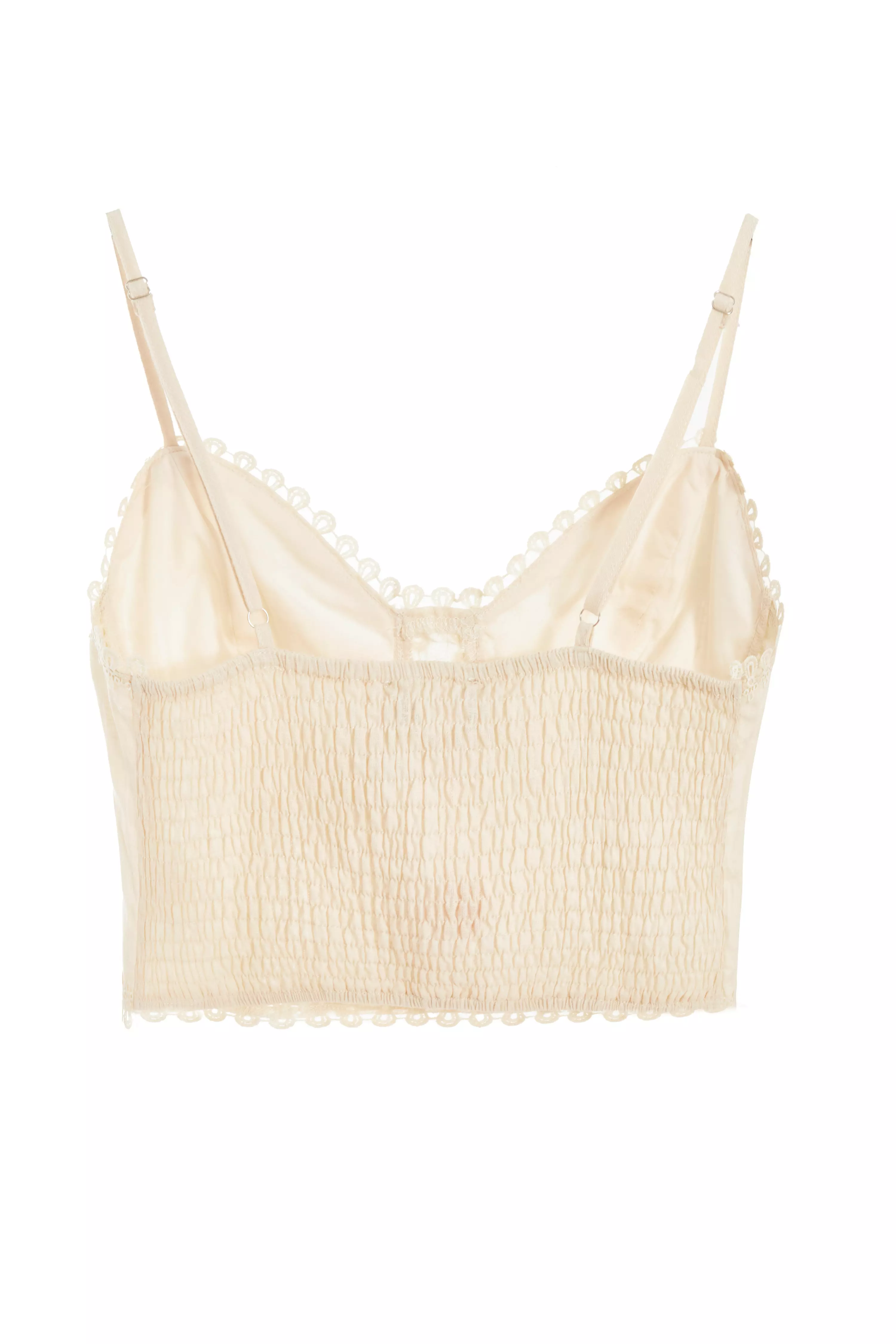 Stone Crochet Trim Crop Top