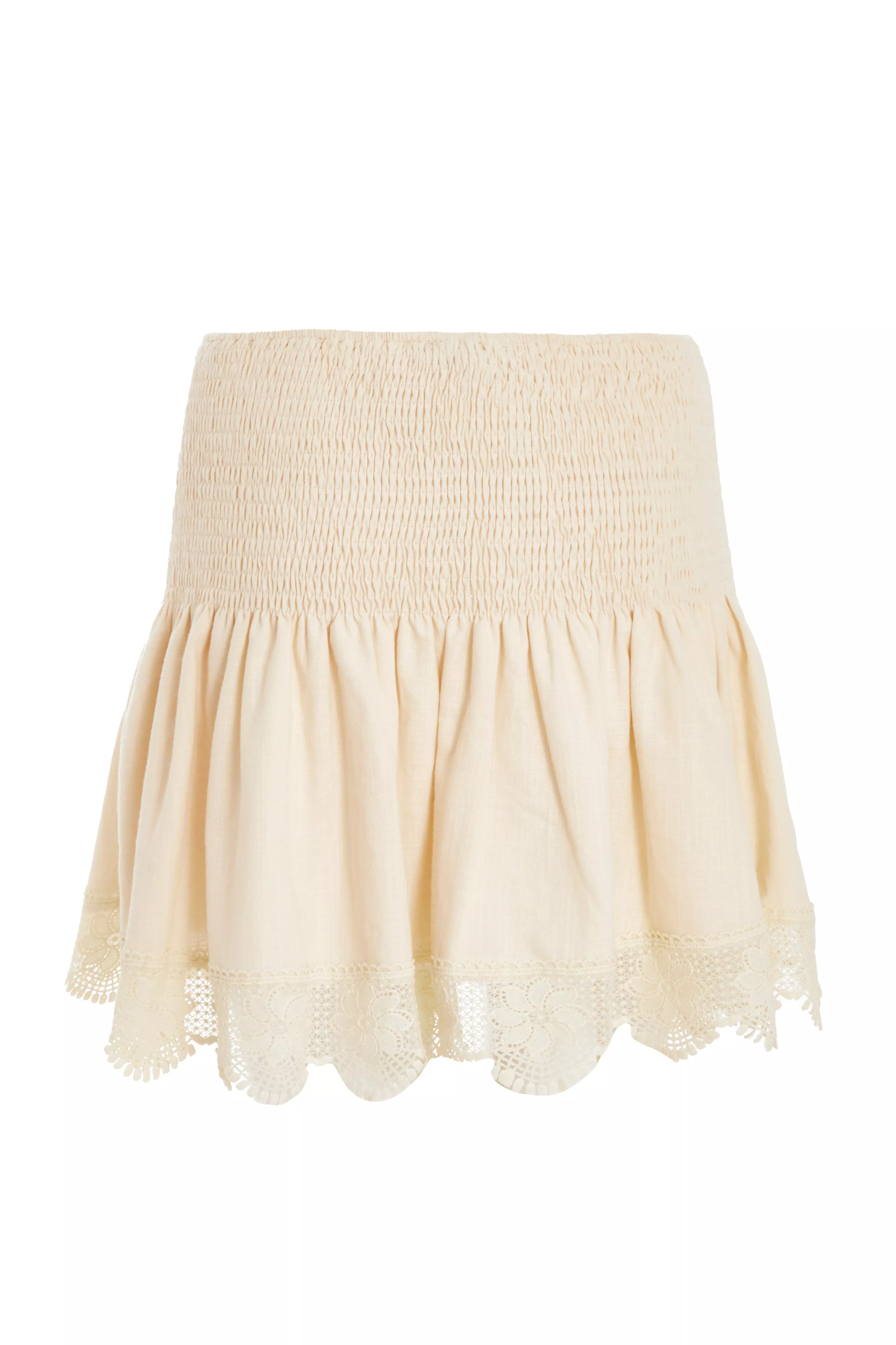 Stone Crochet Trim Mini Skirt