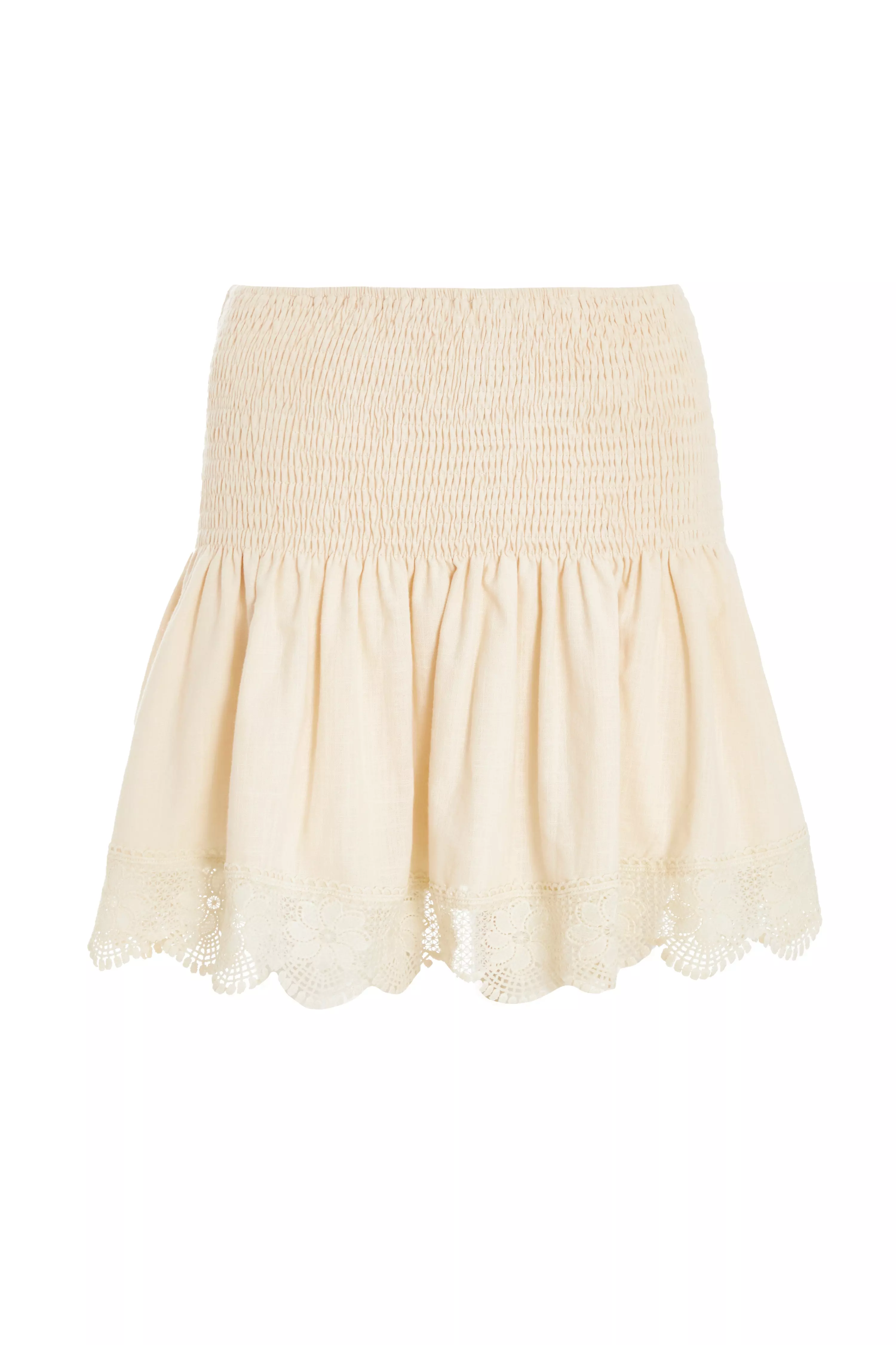 Stone Crochet Trim Mini Skirt