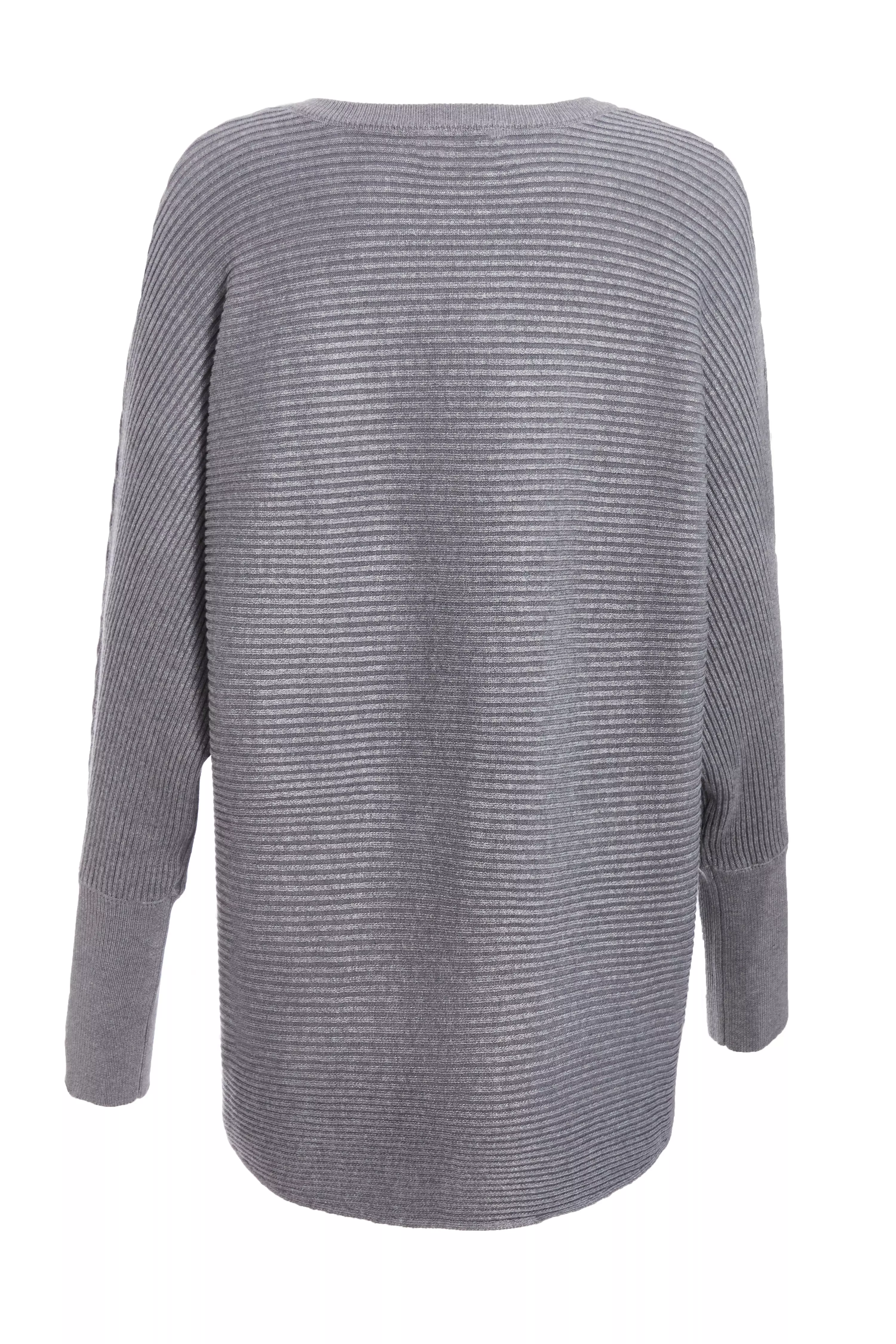 Grey Light Knit Buttoned Jumper