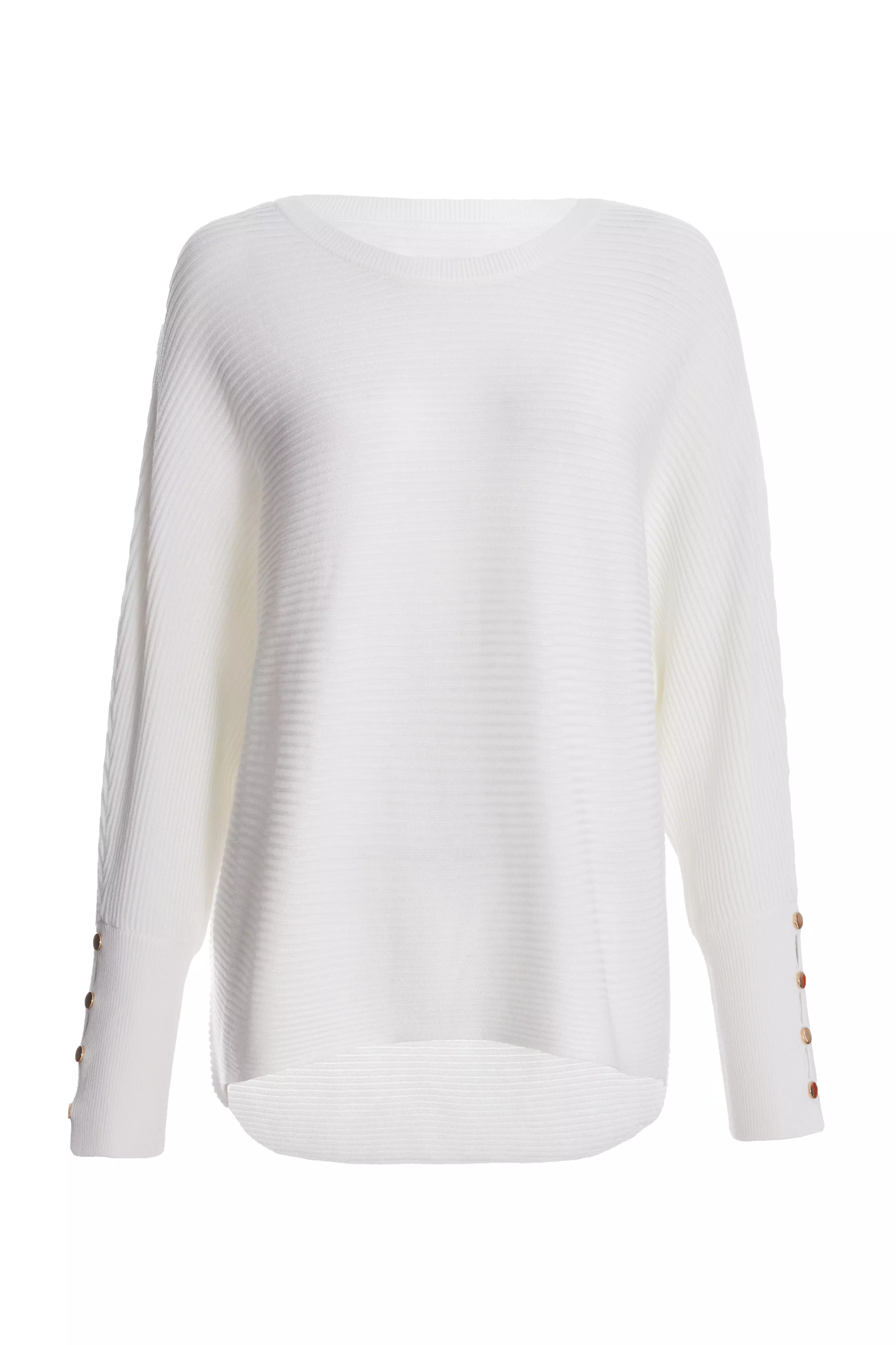 Cream Light Knit Buttoned Jumper