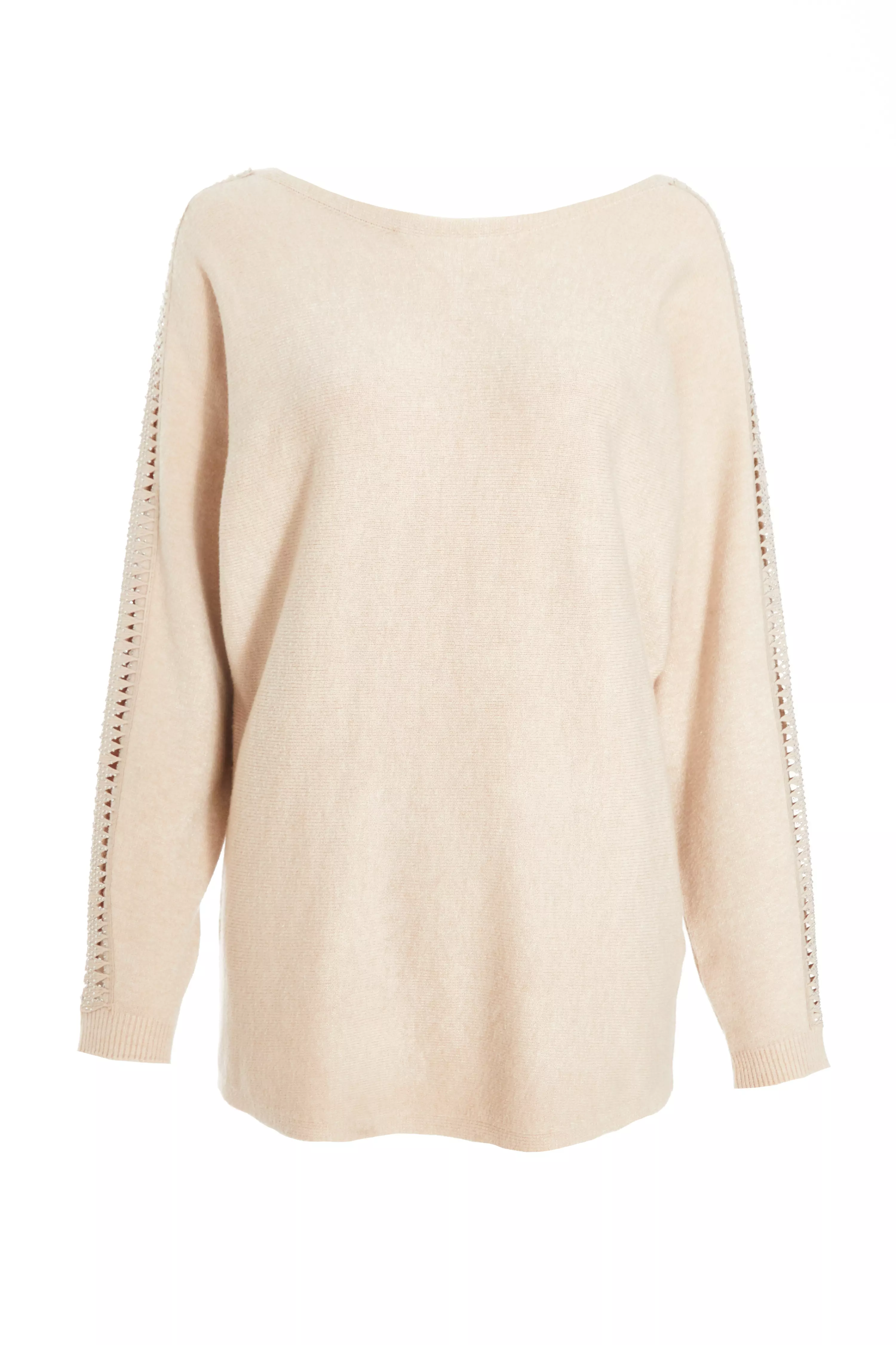 Stone Knit Diamante Sleeve Jumper