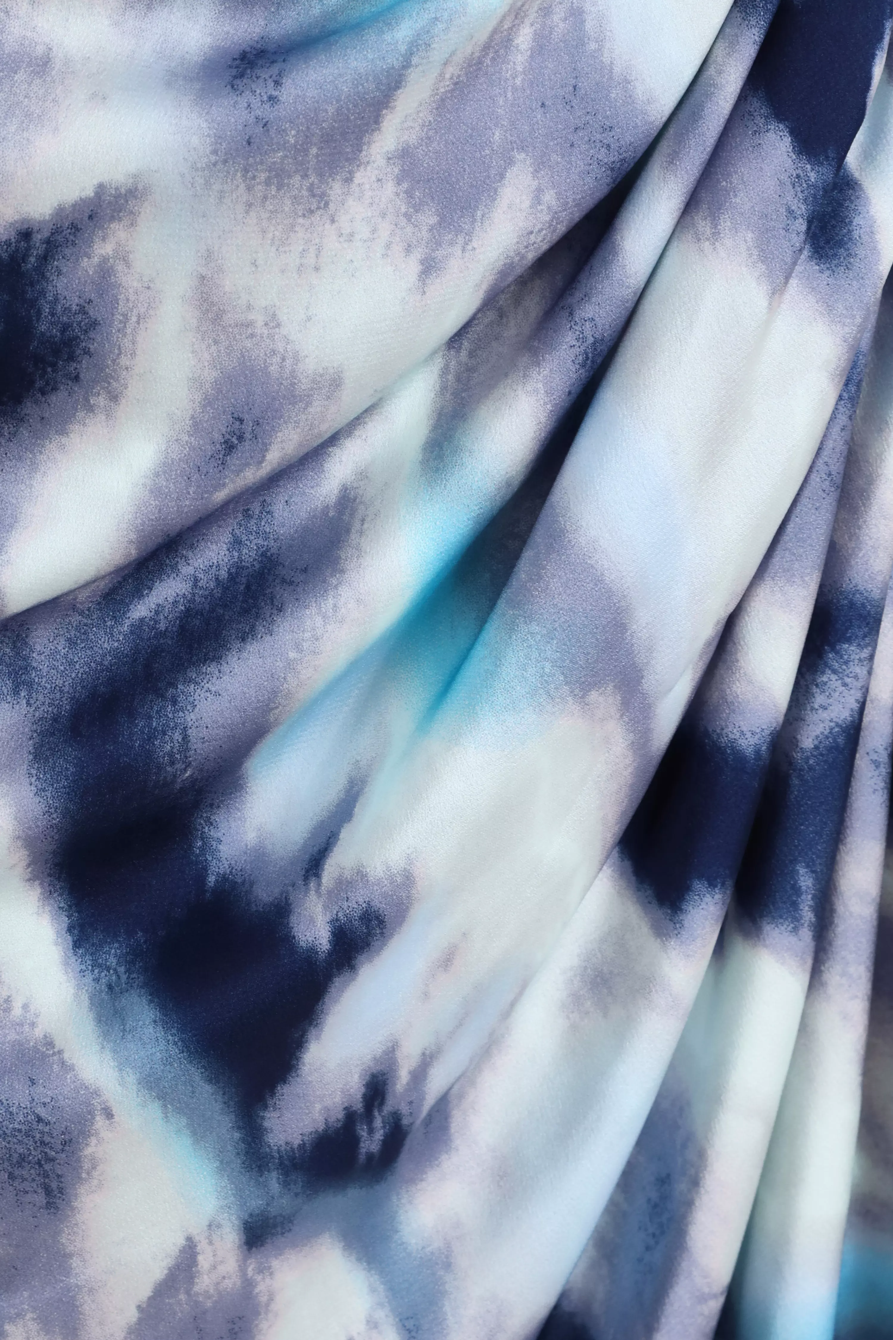 Curve Blue Marble Print Bardot Midi Dress