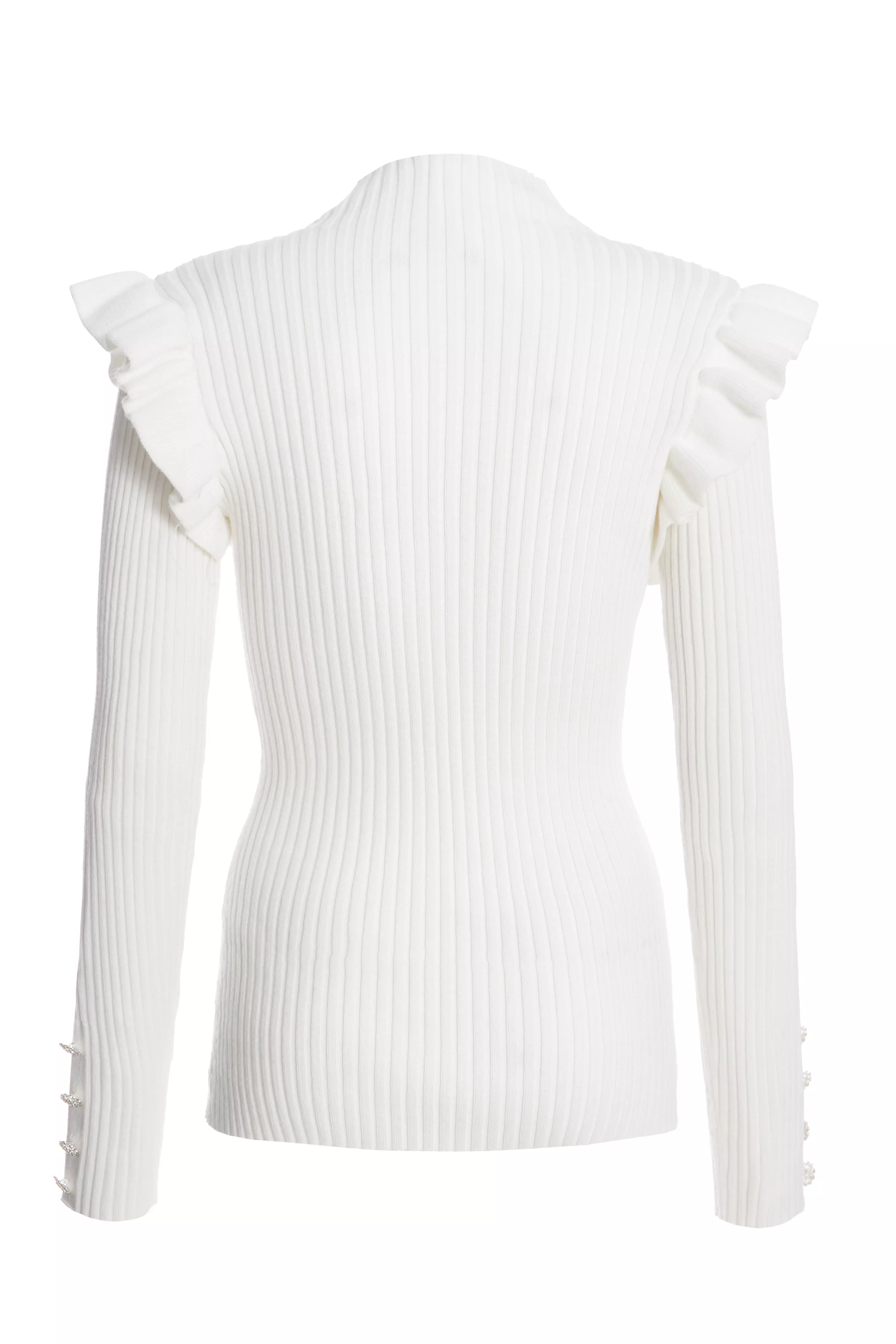 Cream Knit Frill Jumper