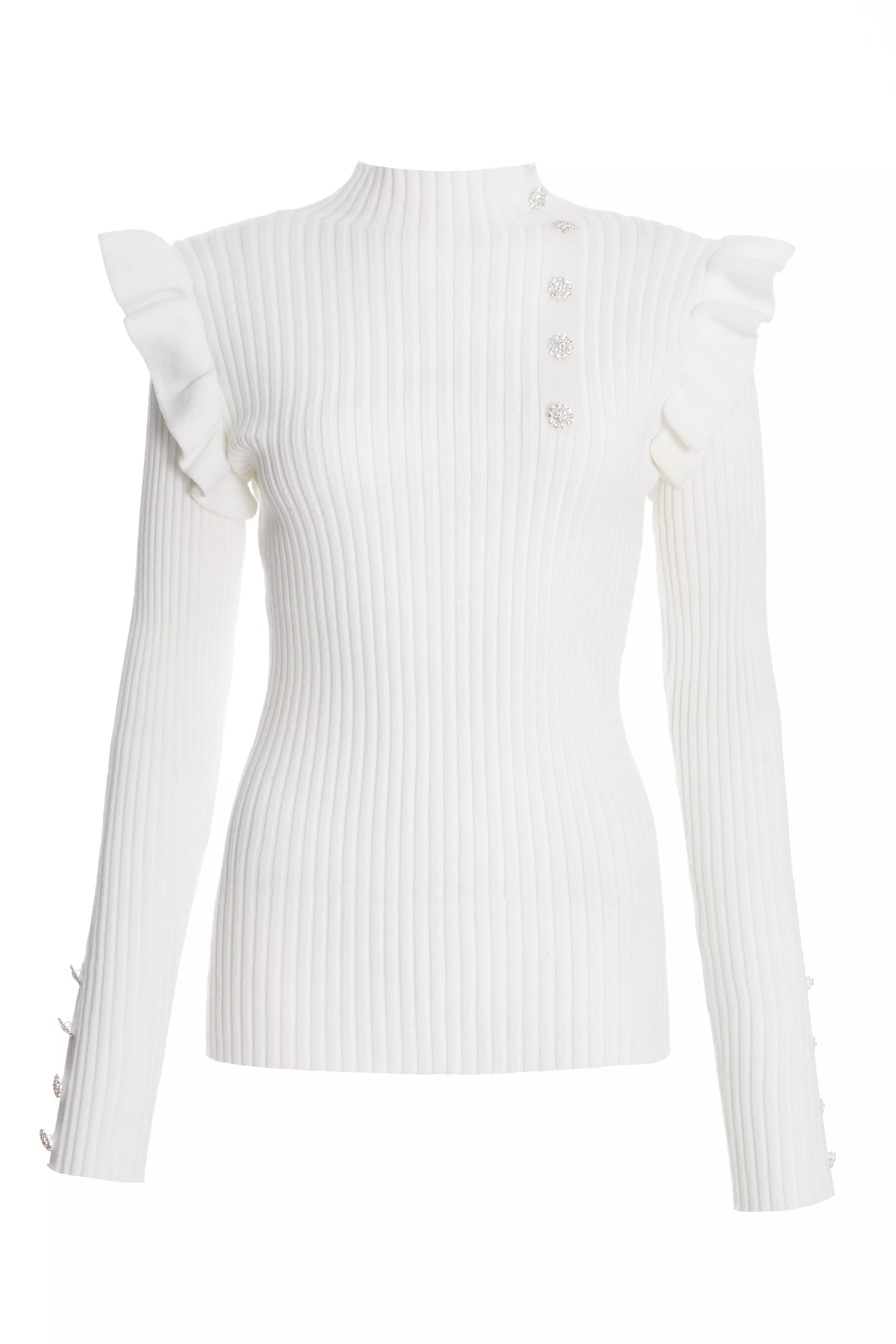 Cream Knit Frill Jumper