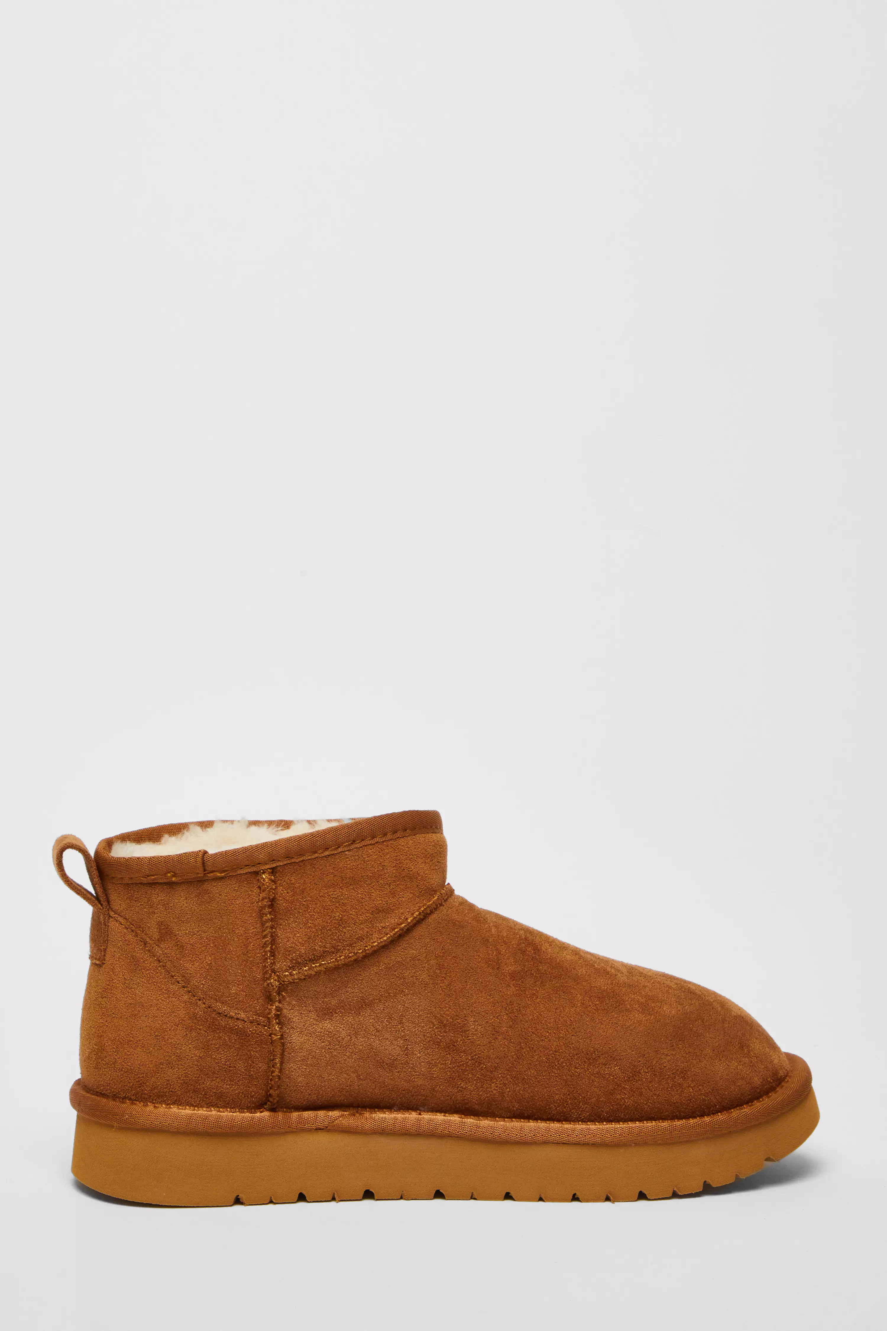 Tan Faux Suede Diamante Ankle Boots